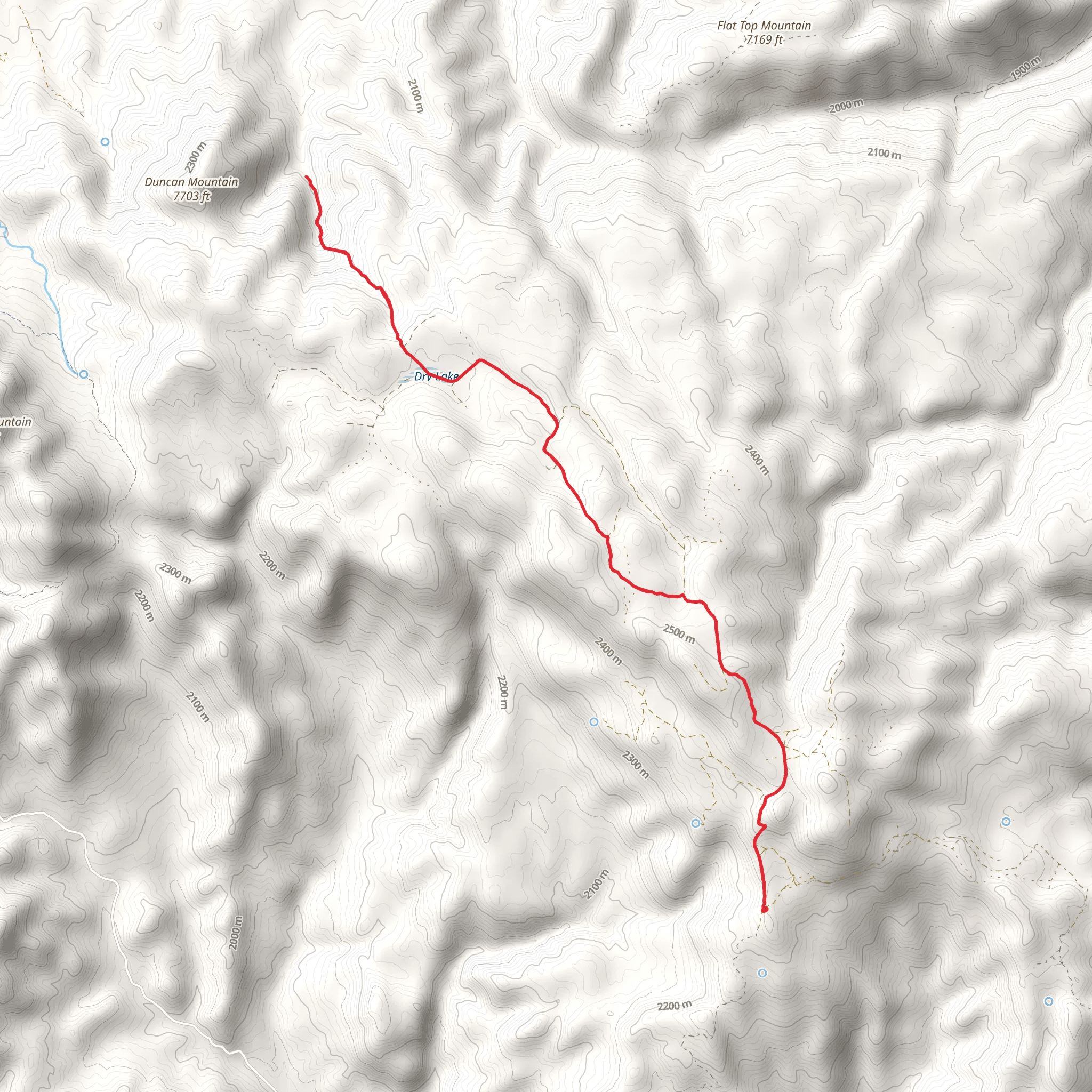 Cottonwood Canyon Bumblbee and Dry Lakes Trail mobile static map