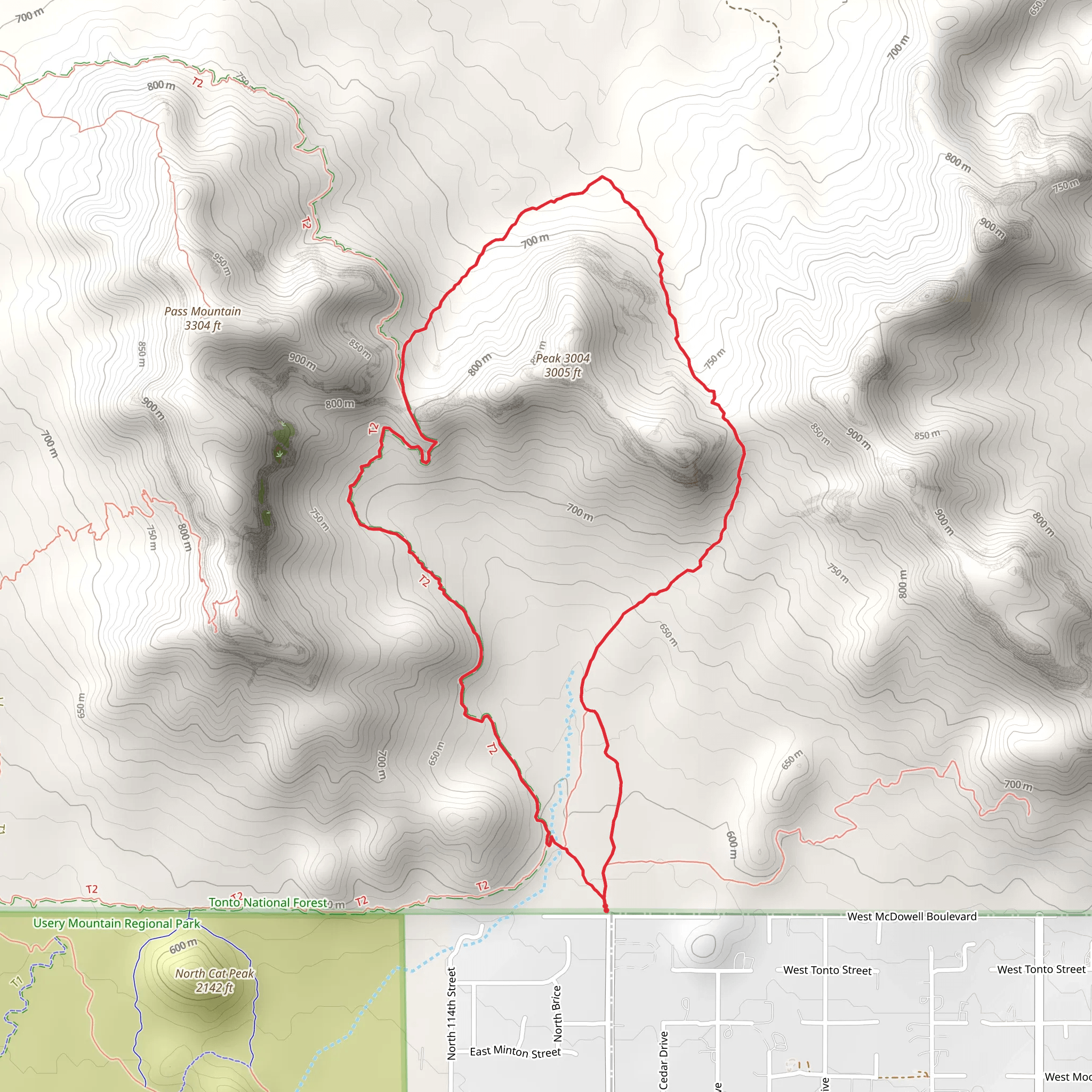 Bulldog Saddle and Pass Mountain Loop Trail mobile static map