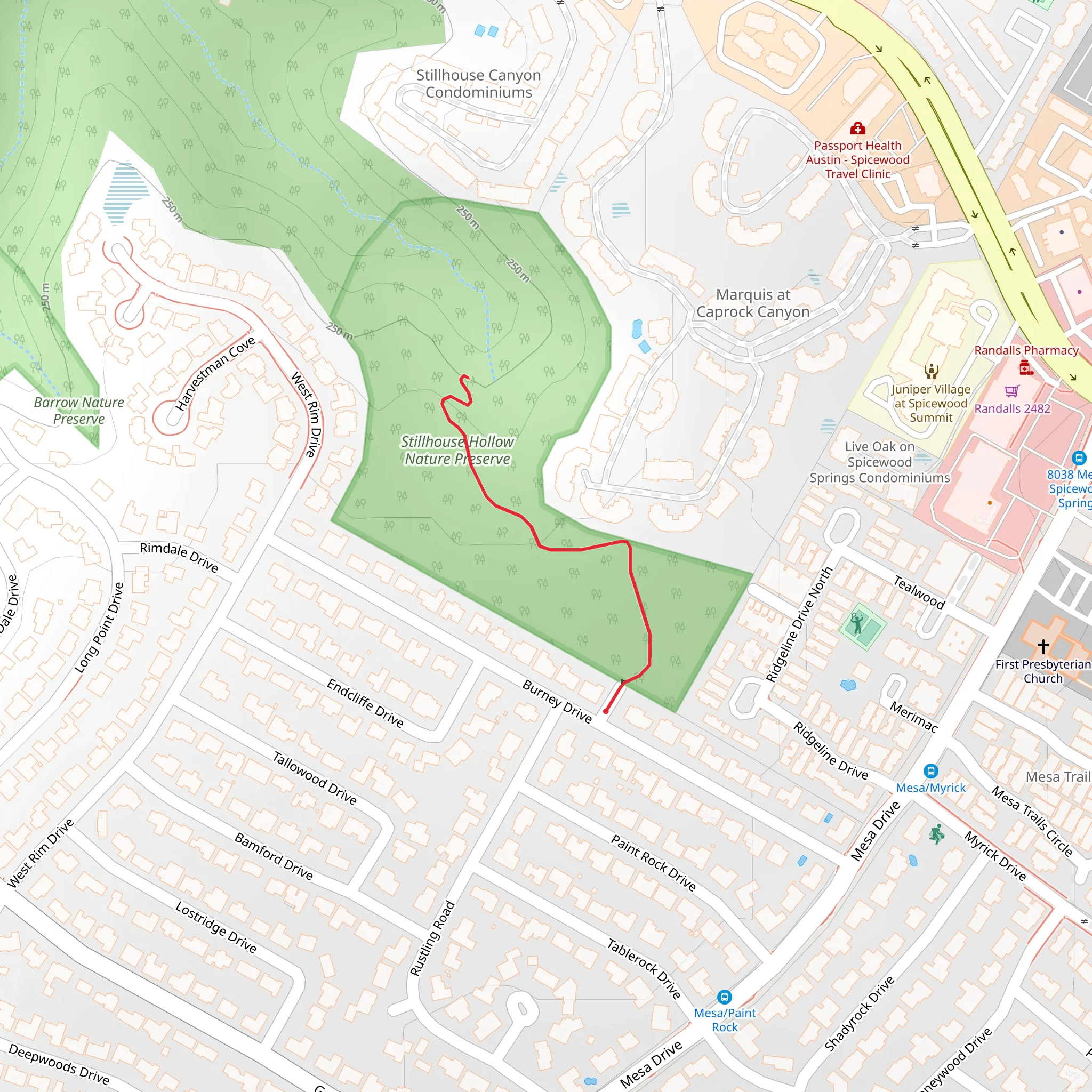 Burney Drive mobile static map