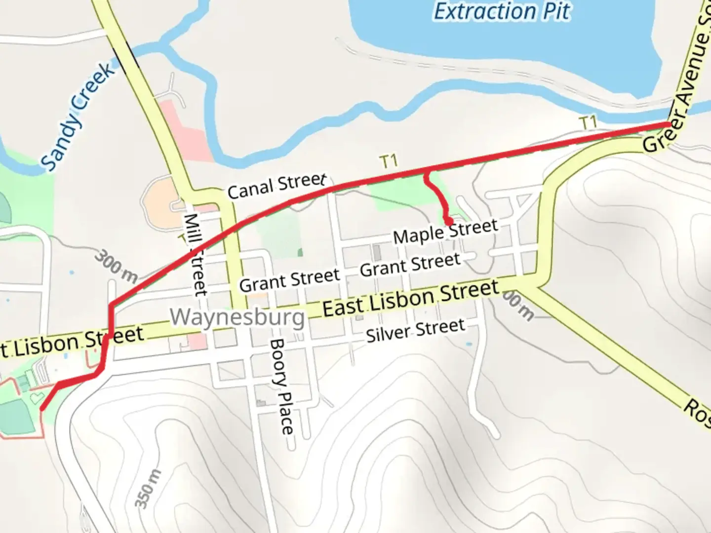 An image depicting the trail Sandy Valley Trail - Maple Street Park and its surrounding area.