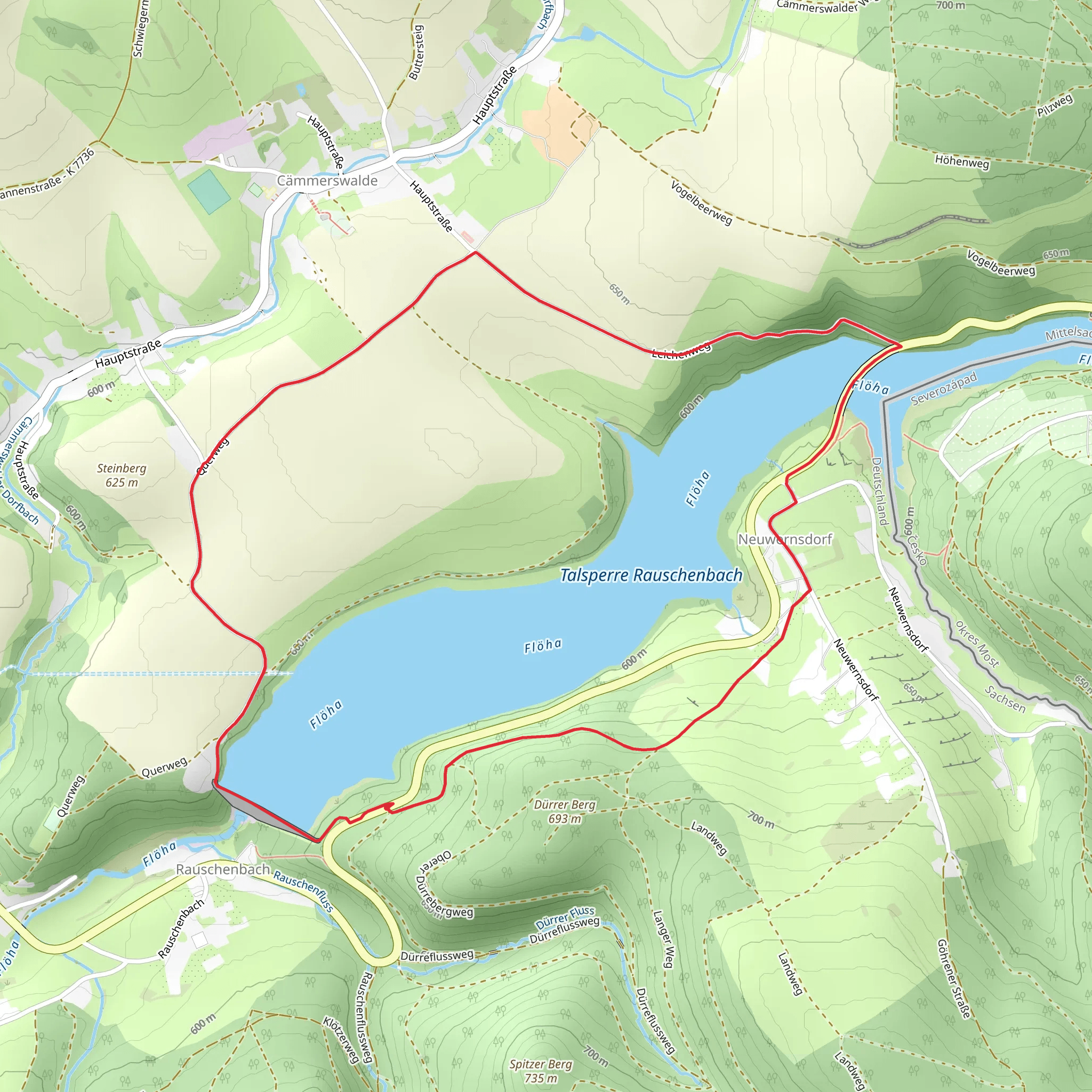 Talsperre Rauschenbach via Querweg mobile static map