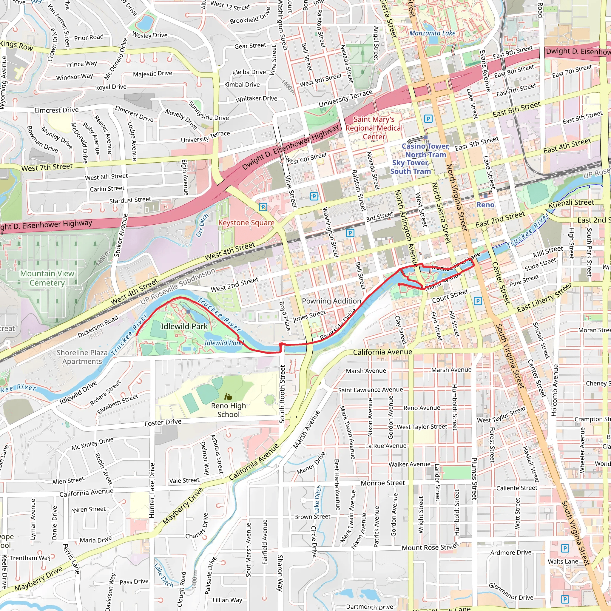 Truckee River Lane The Crooked Mile mobile static map