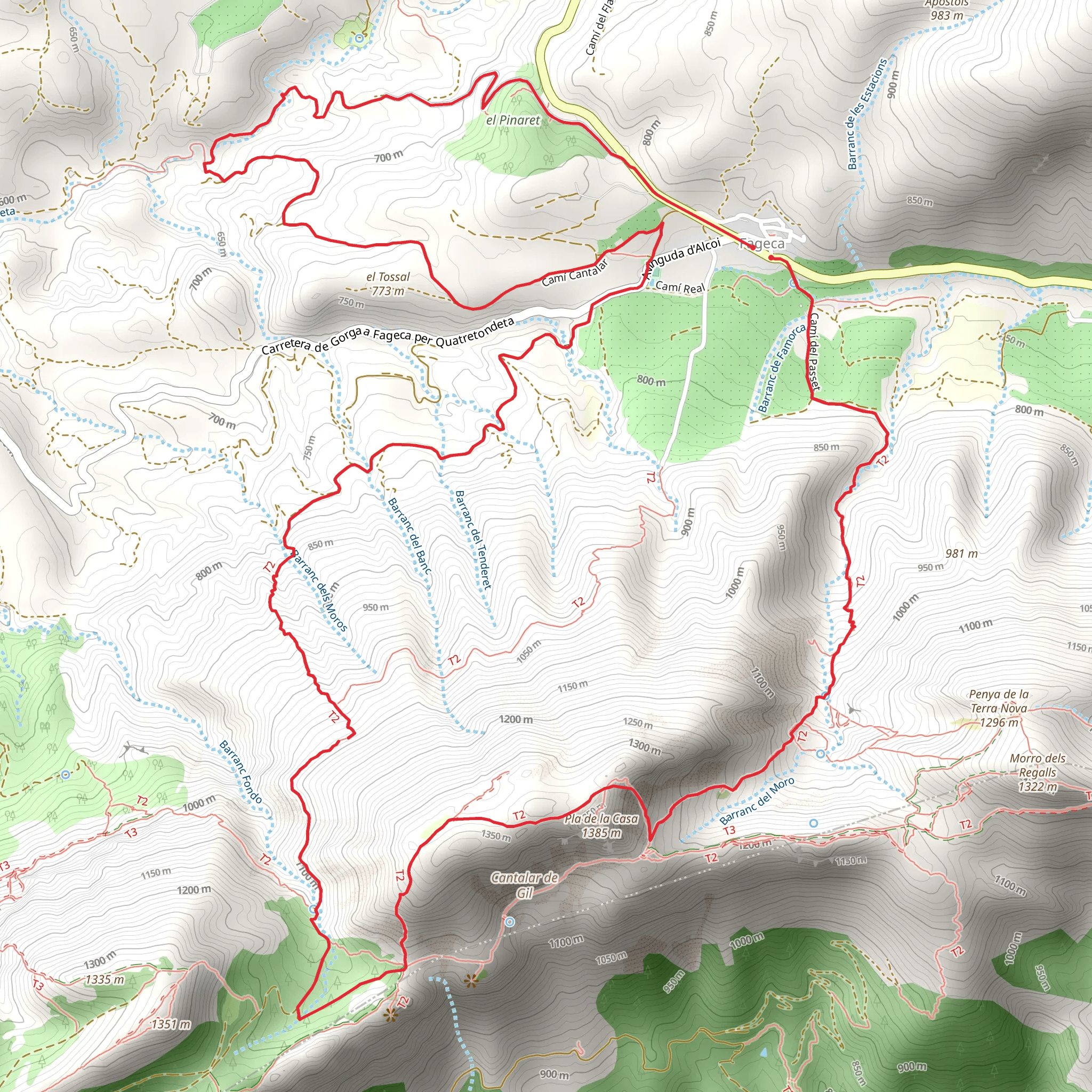 Facheca – Pla de la Casa - Facheca PR CV 182 mobile static map
