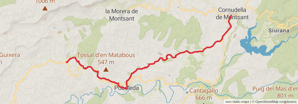 GR 174 Sendero del Priorat stage 4 Map