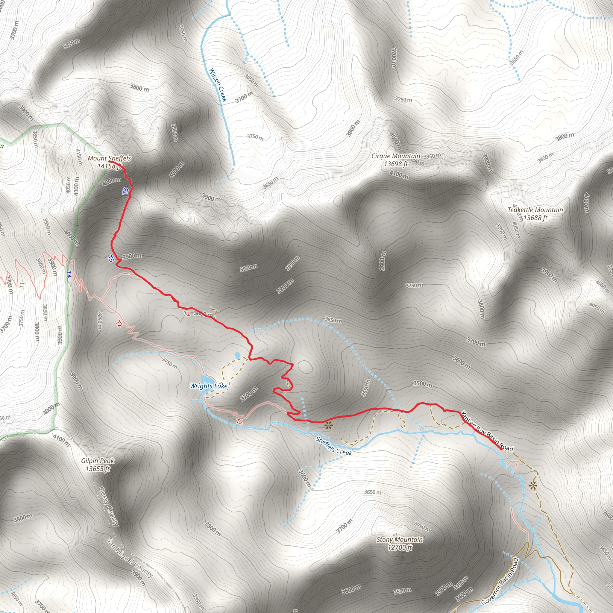 Mount Sneffels mobile static map