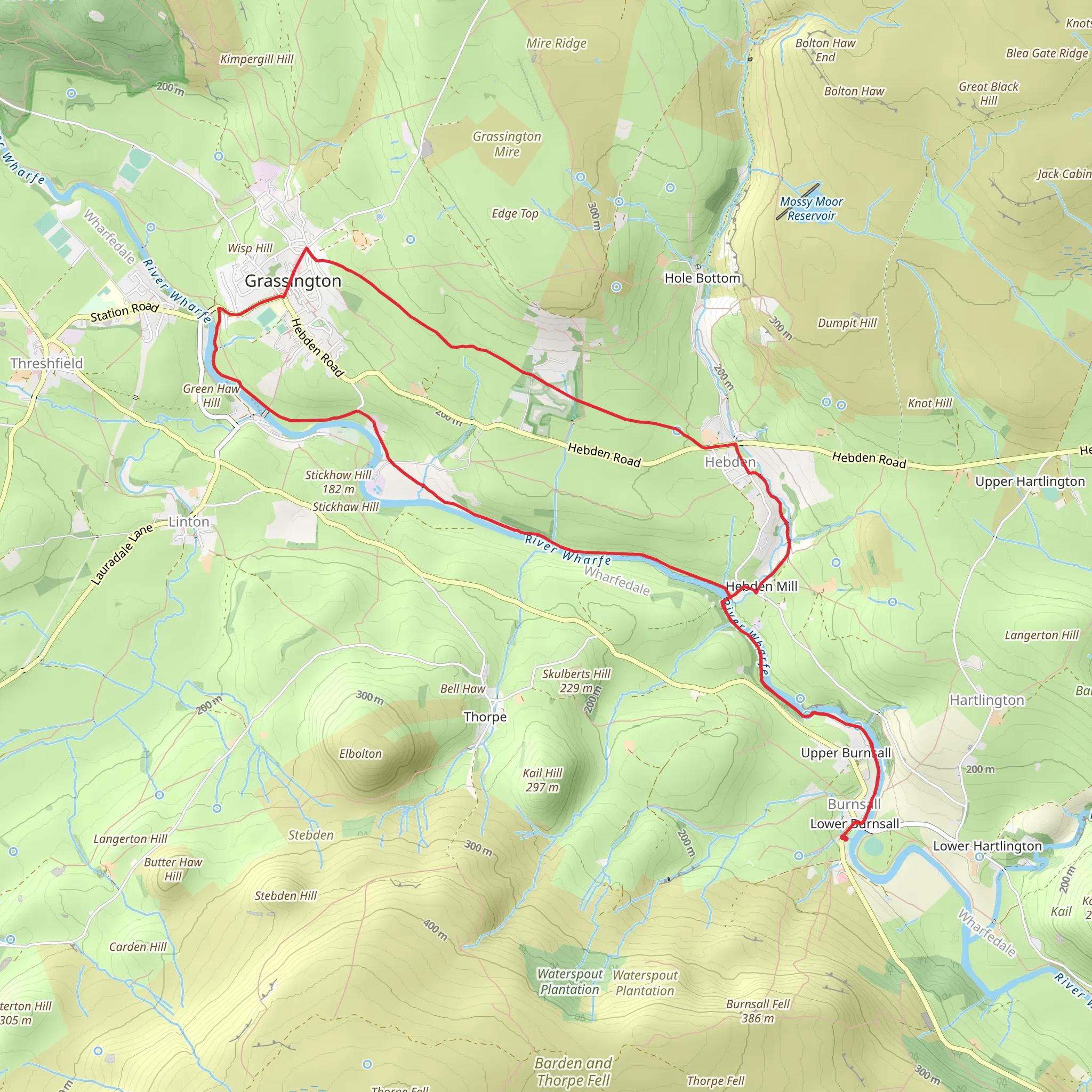 Linton Falls and Grassington Loop mobile static map