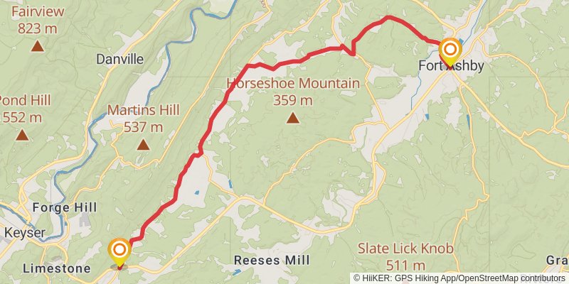American Discovery Trail - West Virginia stage 2 Map