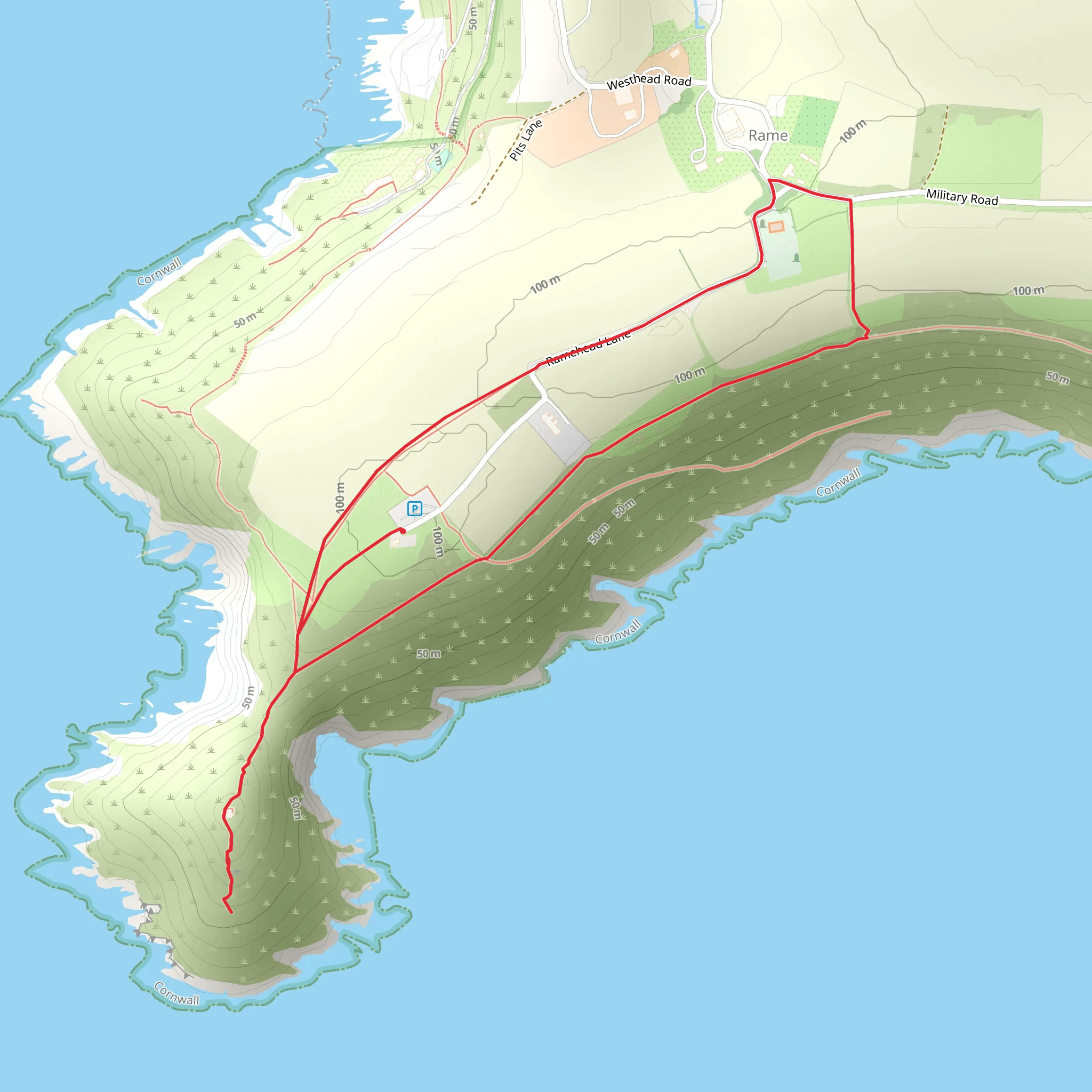 Rame Head Chapel mobile static map
