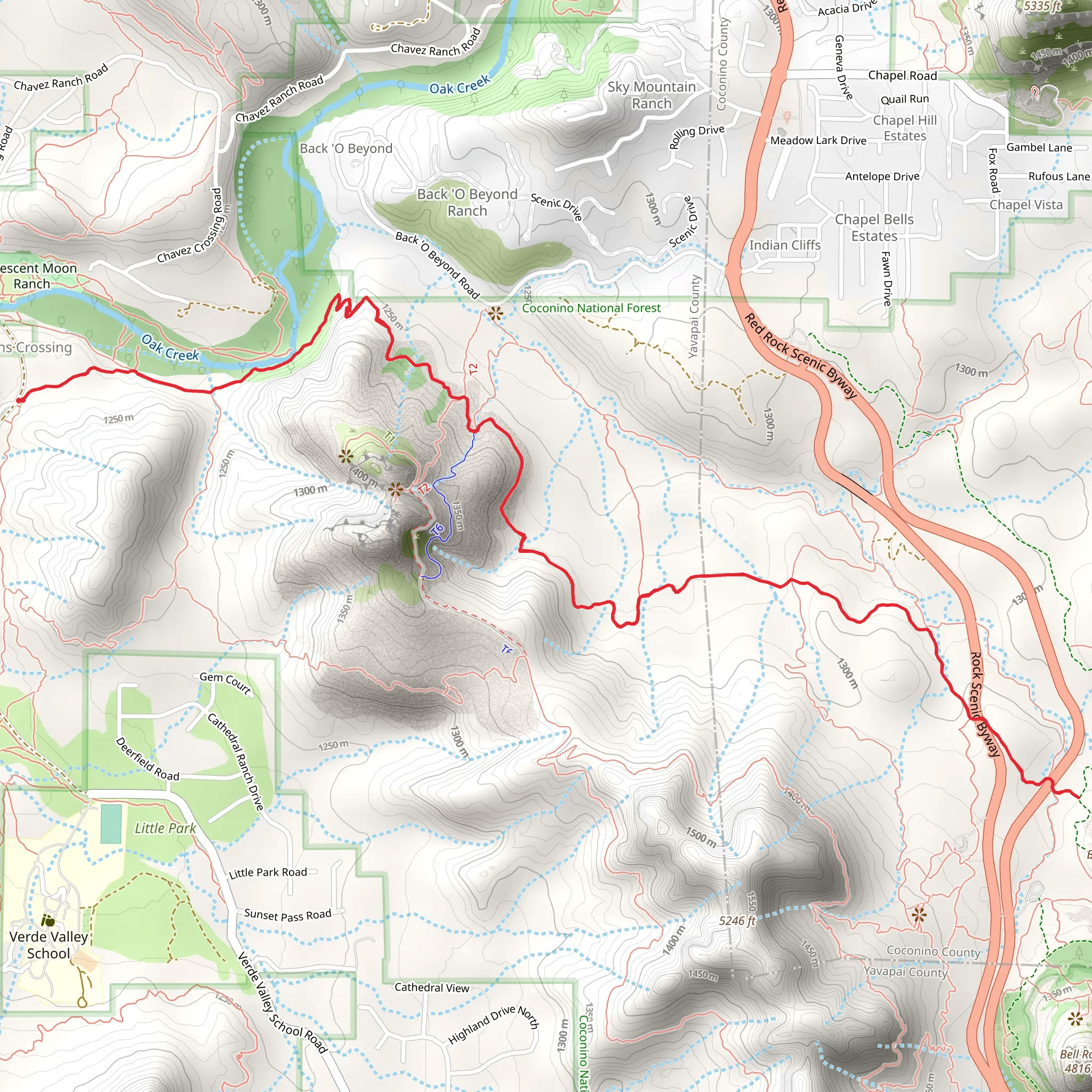 Templeton Trail via Baldwin Trail mobile static map