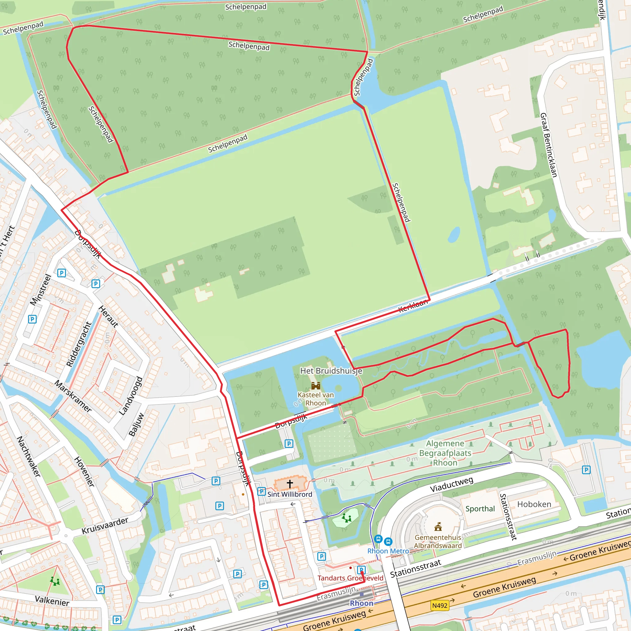 Kasteel van Rhoon and De Huijters Loop mobile static map