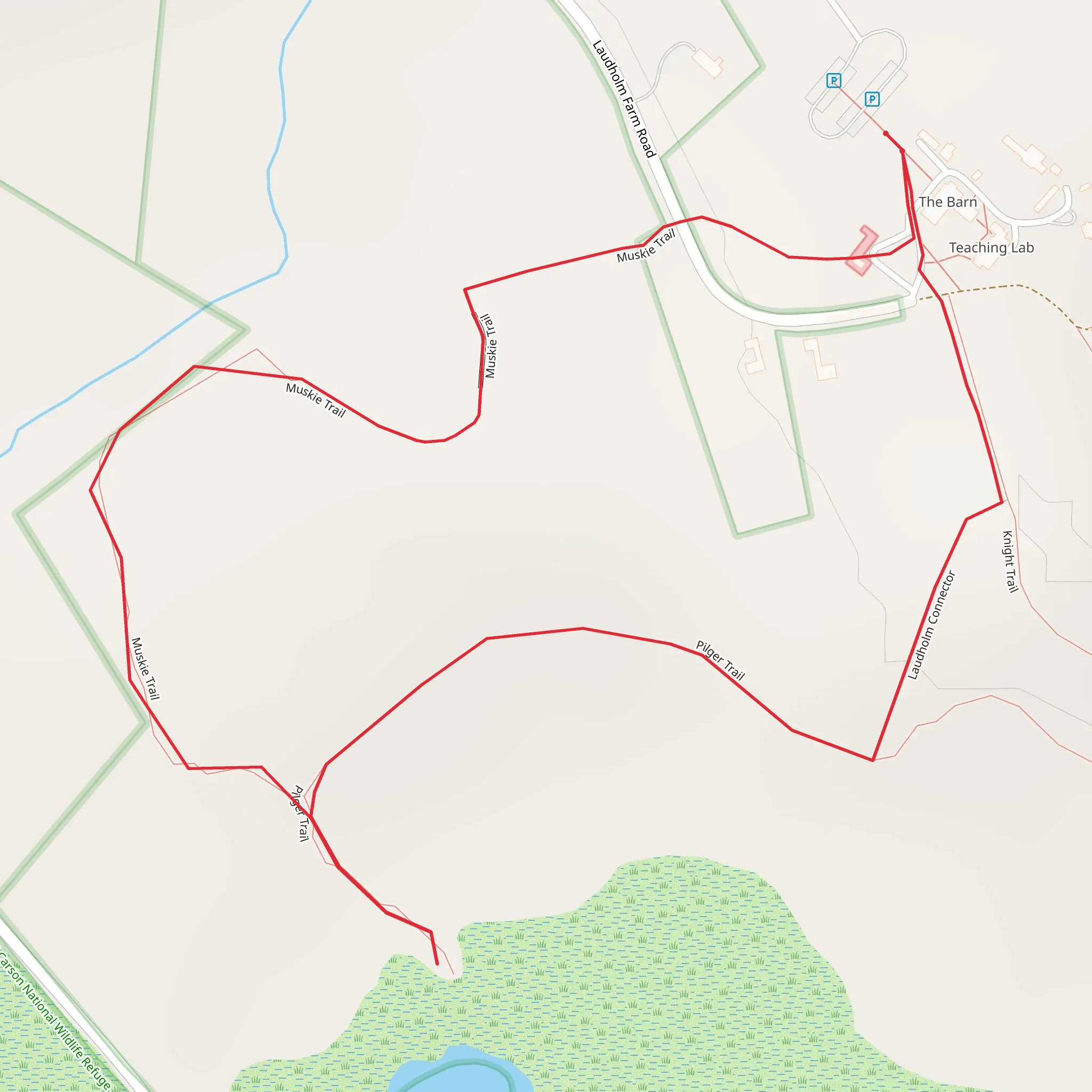 Muskie Trail and Laudholm Connector Trail mobile static map