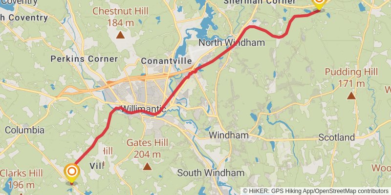 Airline State Park Trail - Connecticut stage 2 Map