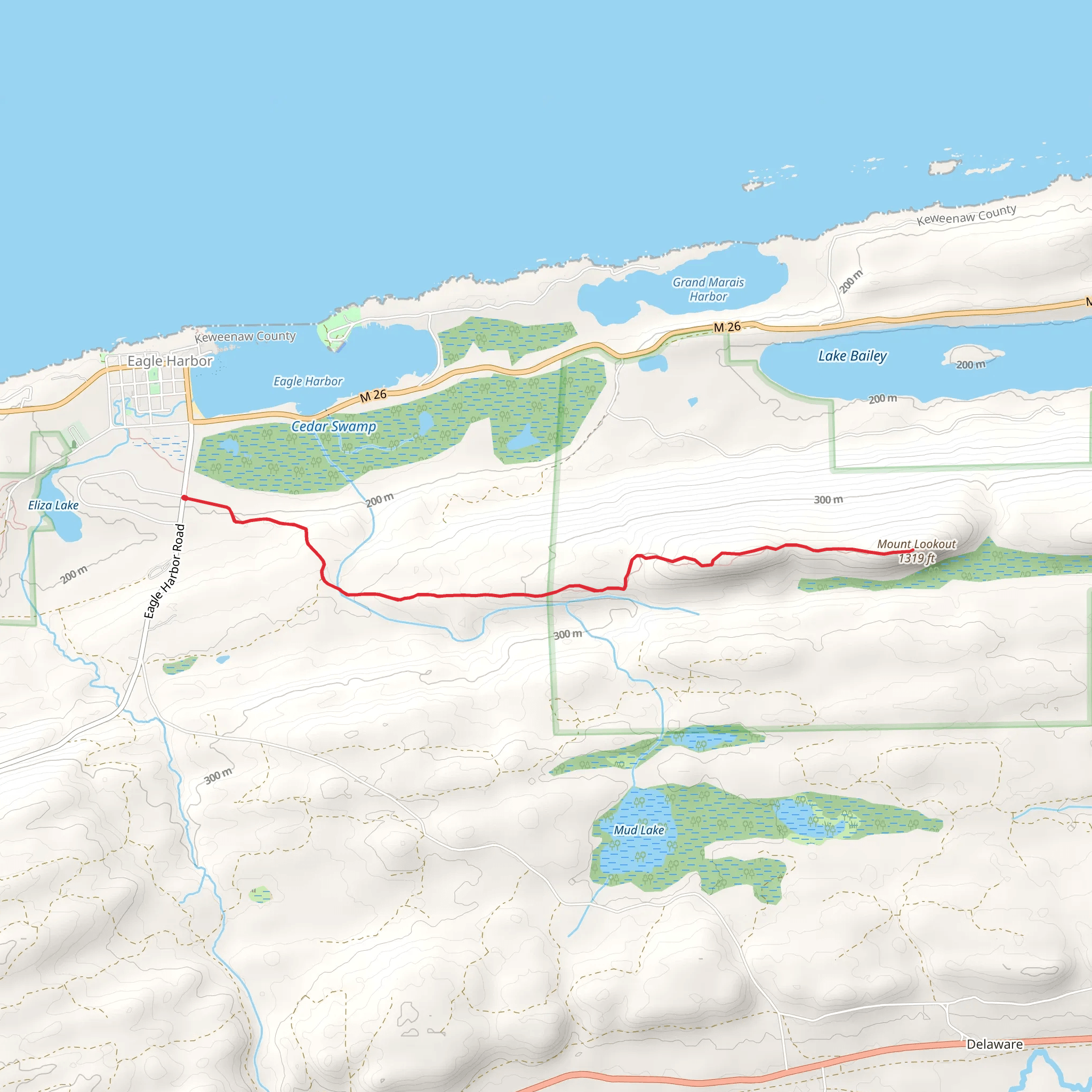 Mount Lookout via Nicole Bloom Memorial Trail mobile static map