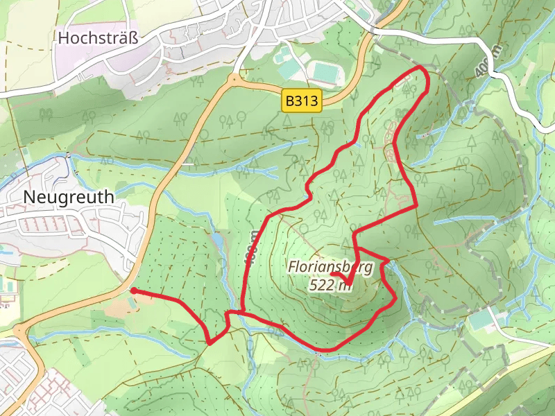 Floriansberg and Arboretum Loop via Eduard Morike Weg