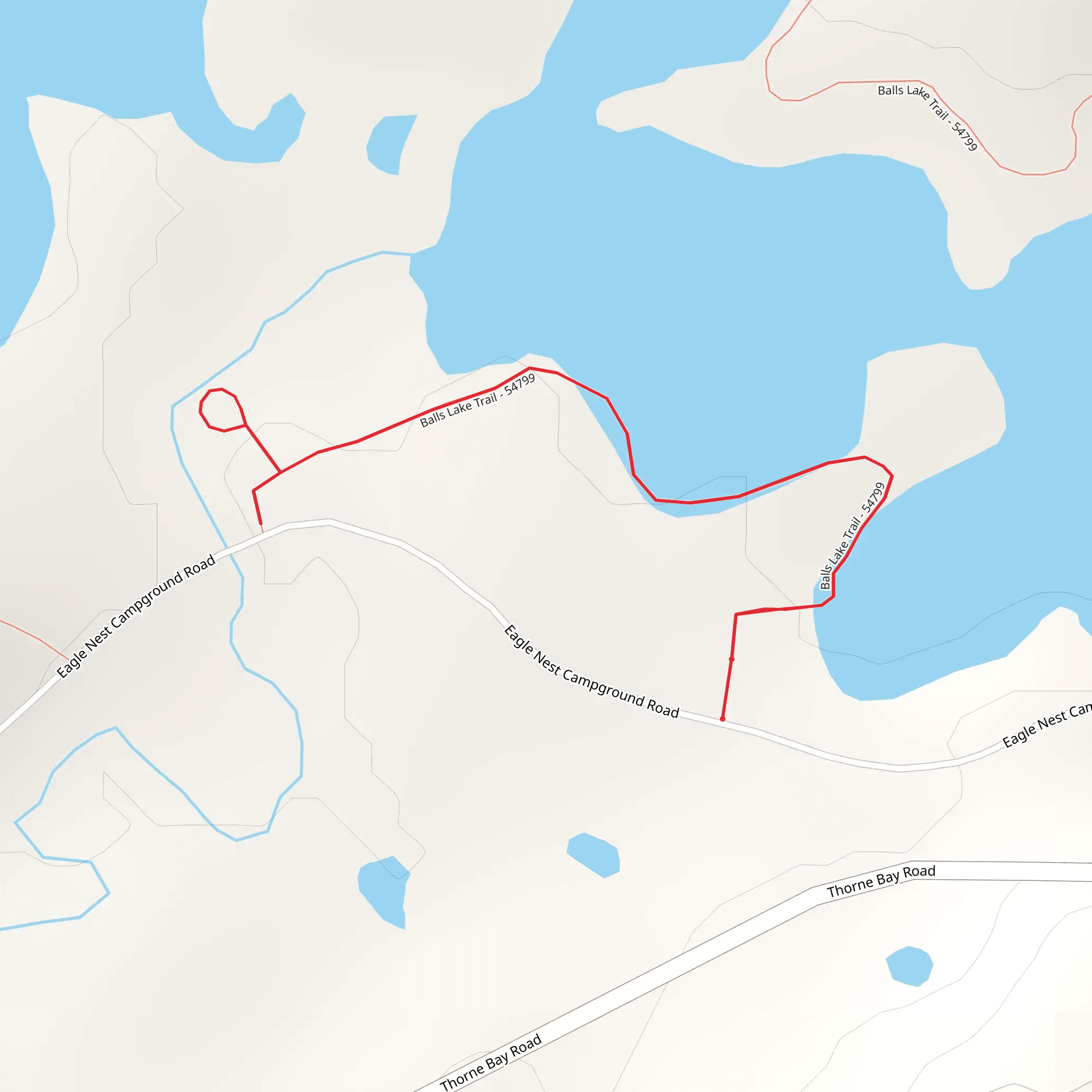 Balls Lake Trail mobile static map