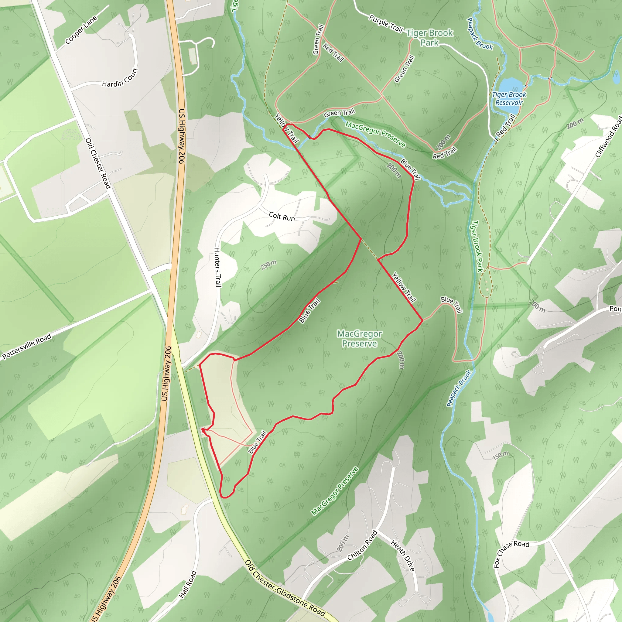 Blue and Yellow Loop Trail mobile static map