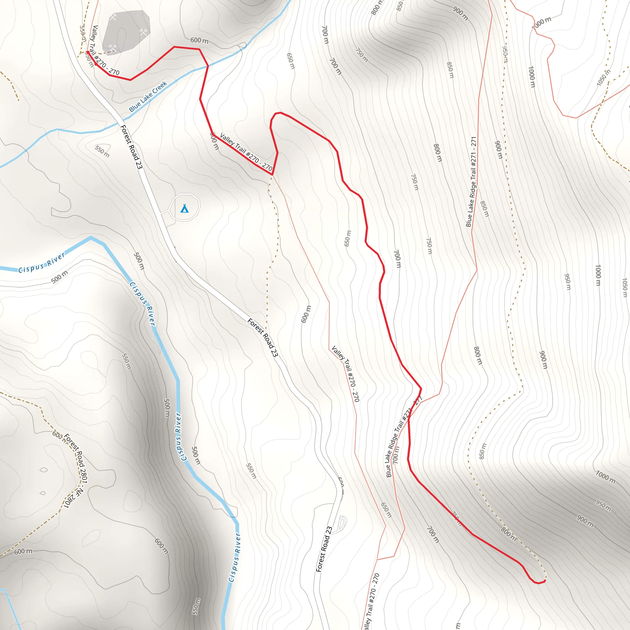 Blue Lake Ridge mobile static map