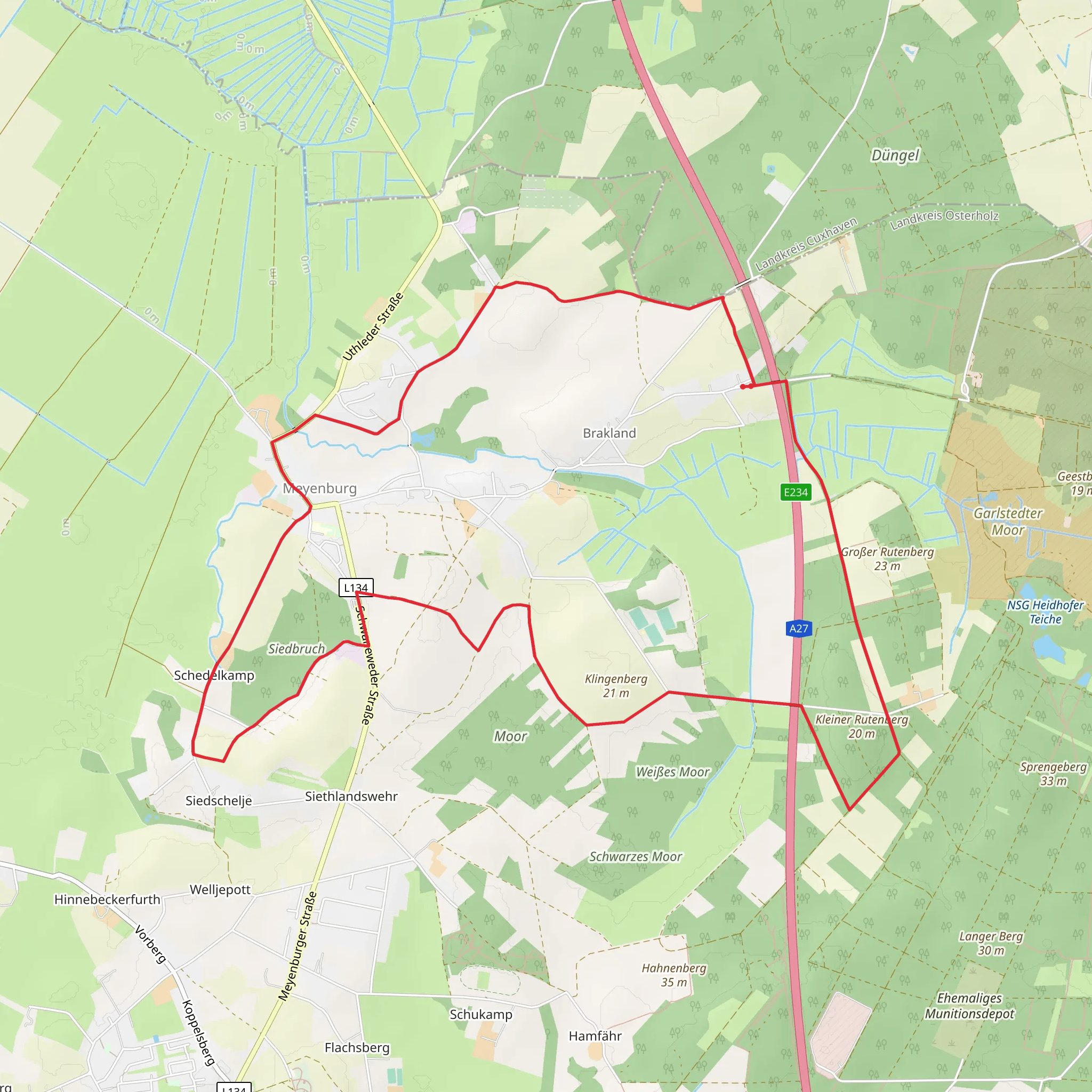 Klingenberg via Unterweser Weg mobile static map