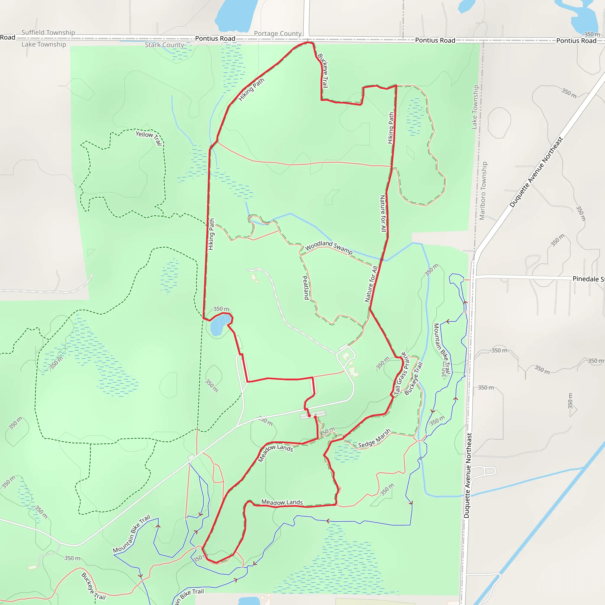 Meadow Lands and Nature for All Loop mobile static map