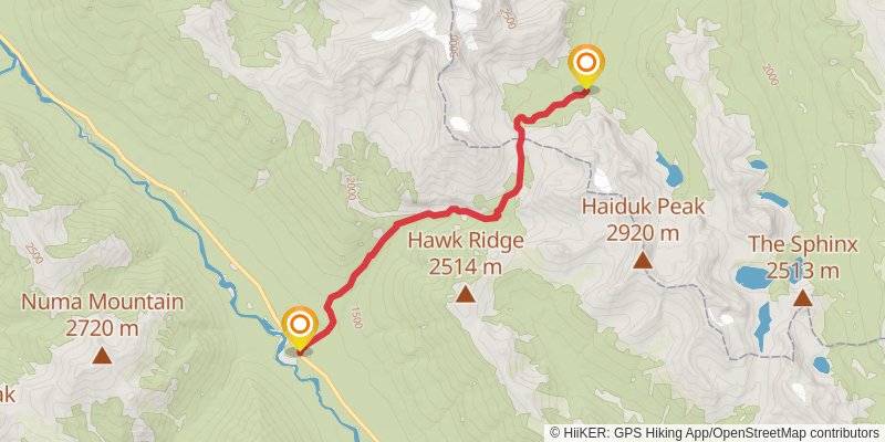 Great Divide Trail stage 29 Map