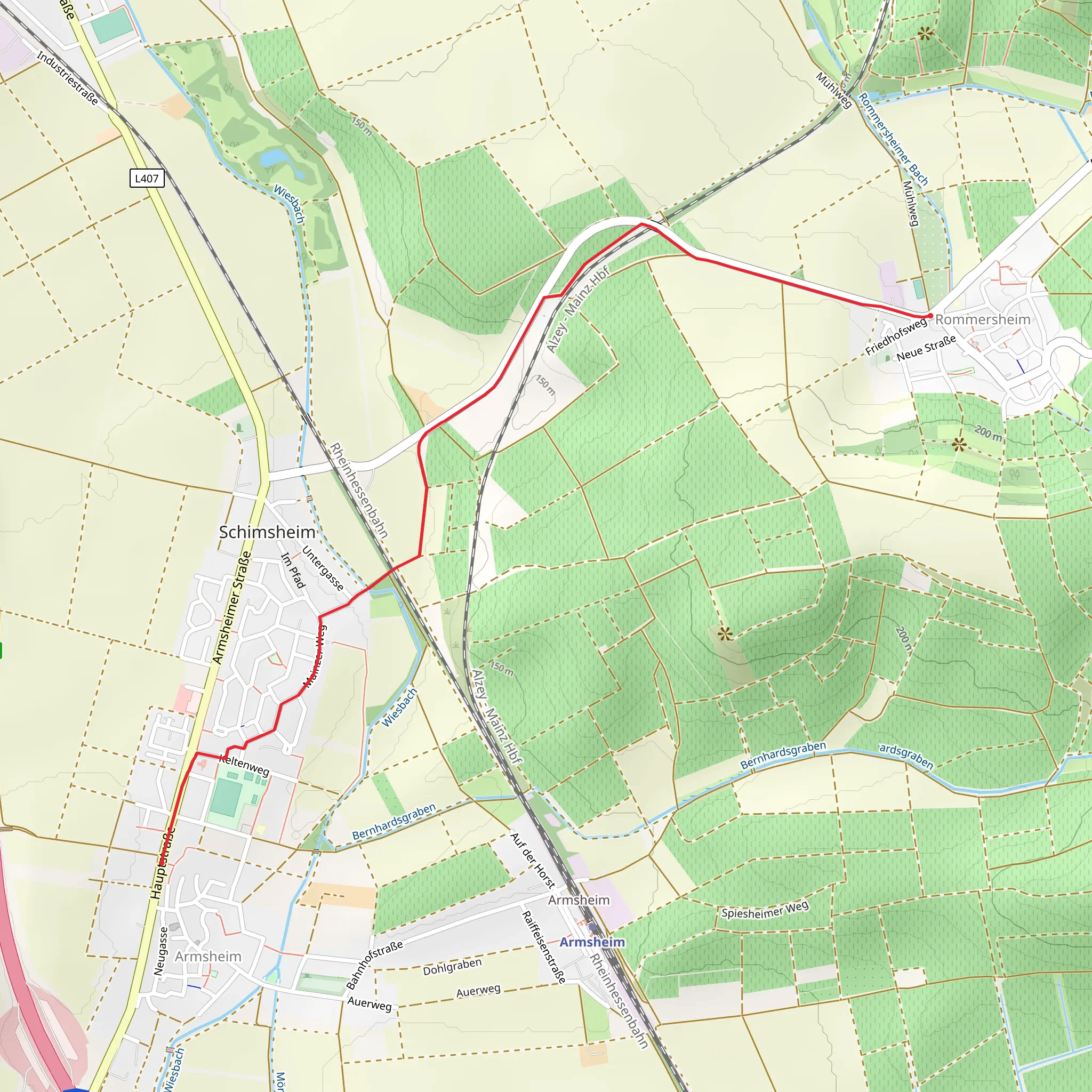 Rommersheim to Armsheim Walk mobile static map