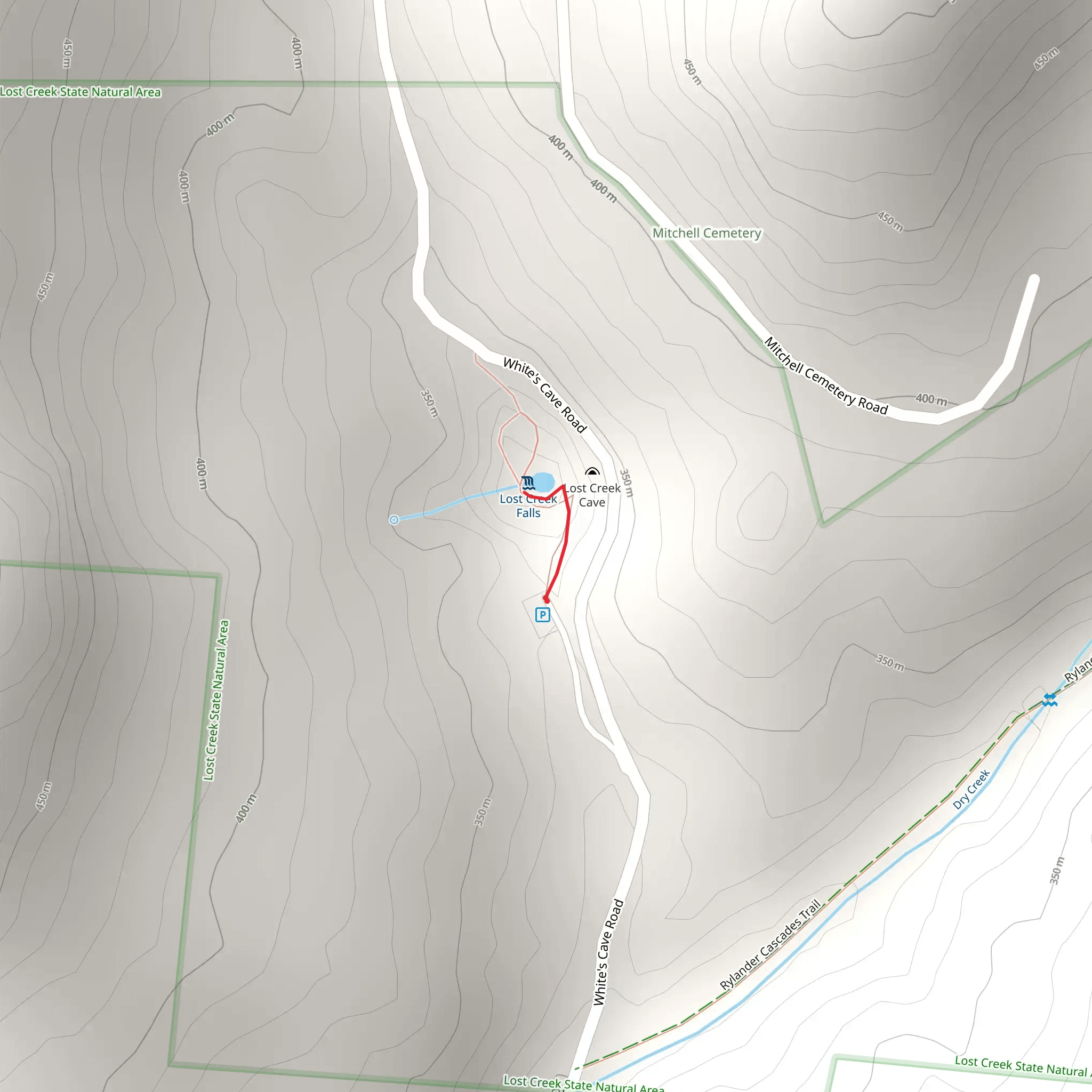 White's Cave Road mobile static map