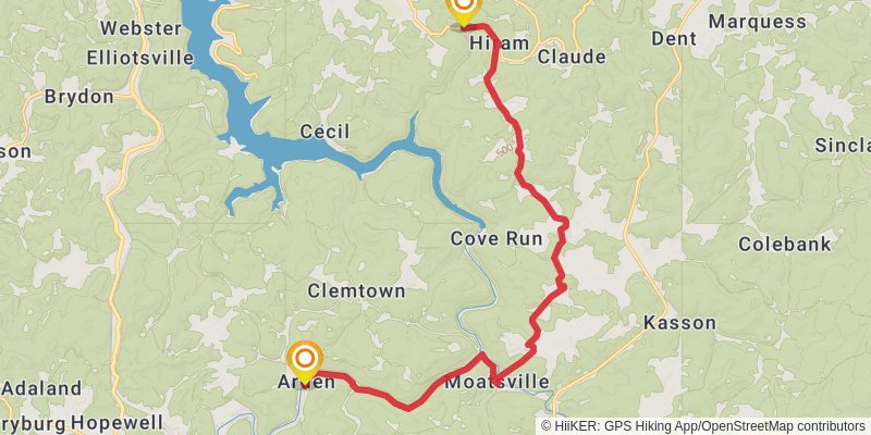 American Discovery Trail North Route stage 37 Map