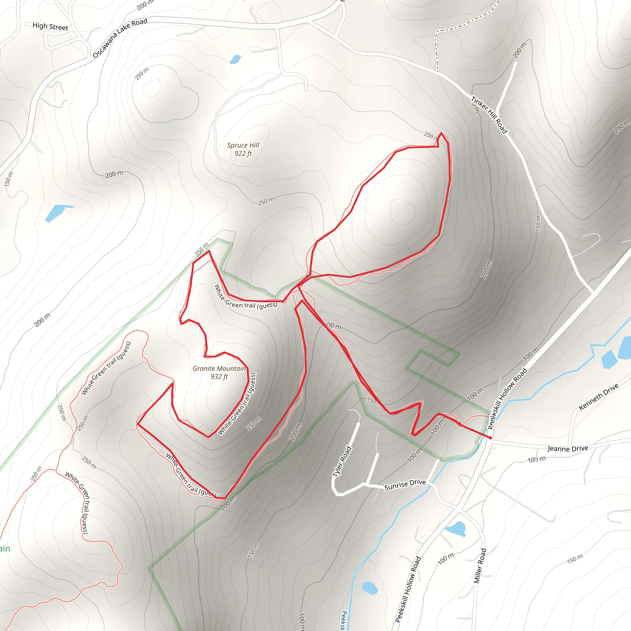 Granite Mountain from Peekskill Hollow Road mobile static map