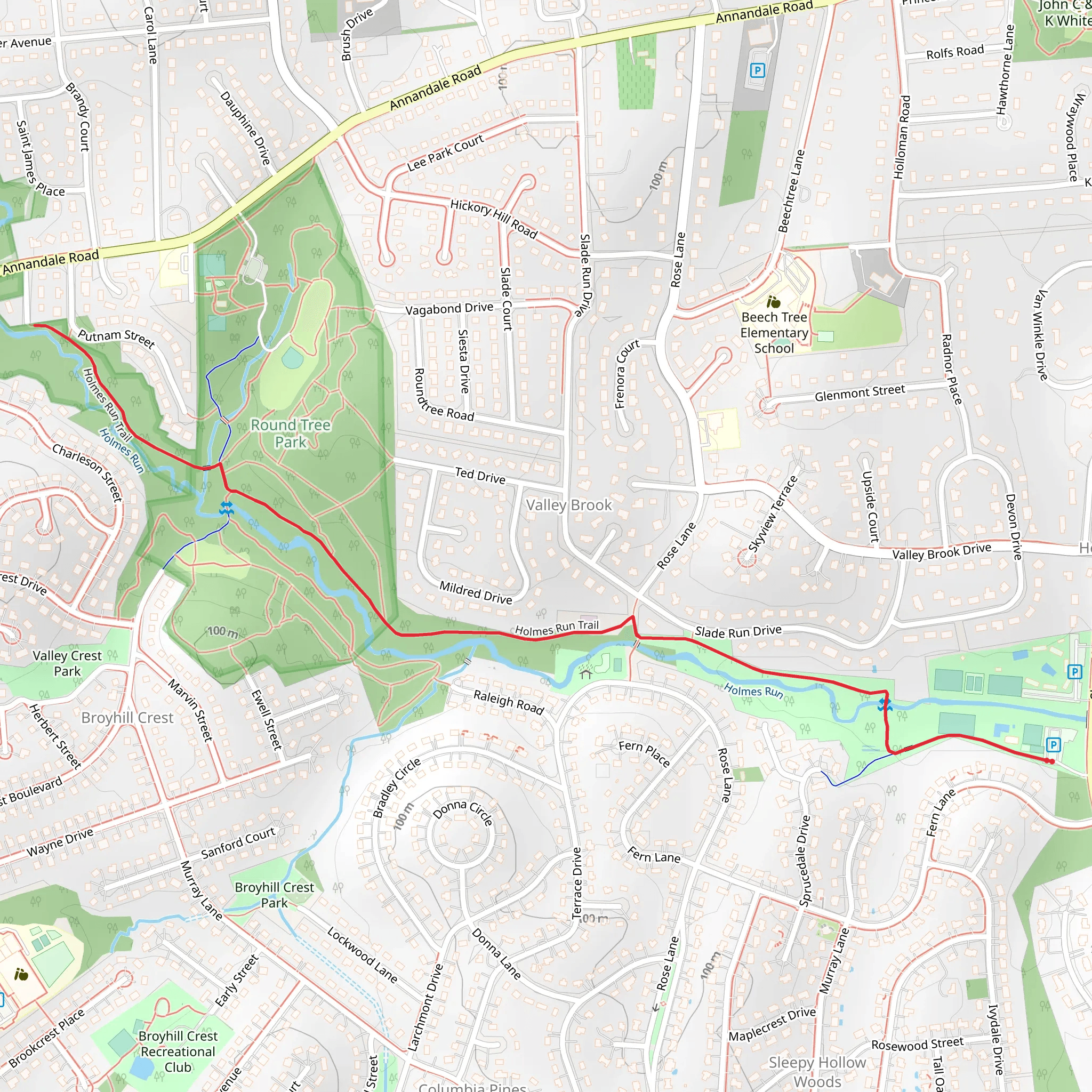 Holmes Run Trail - Short mobile static map