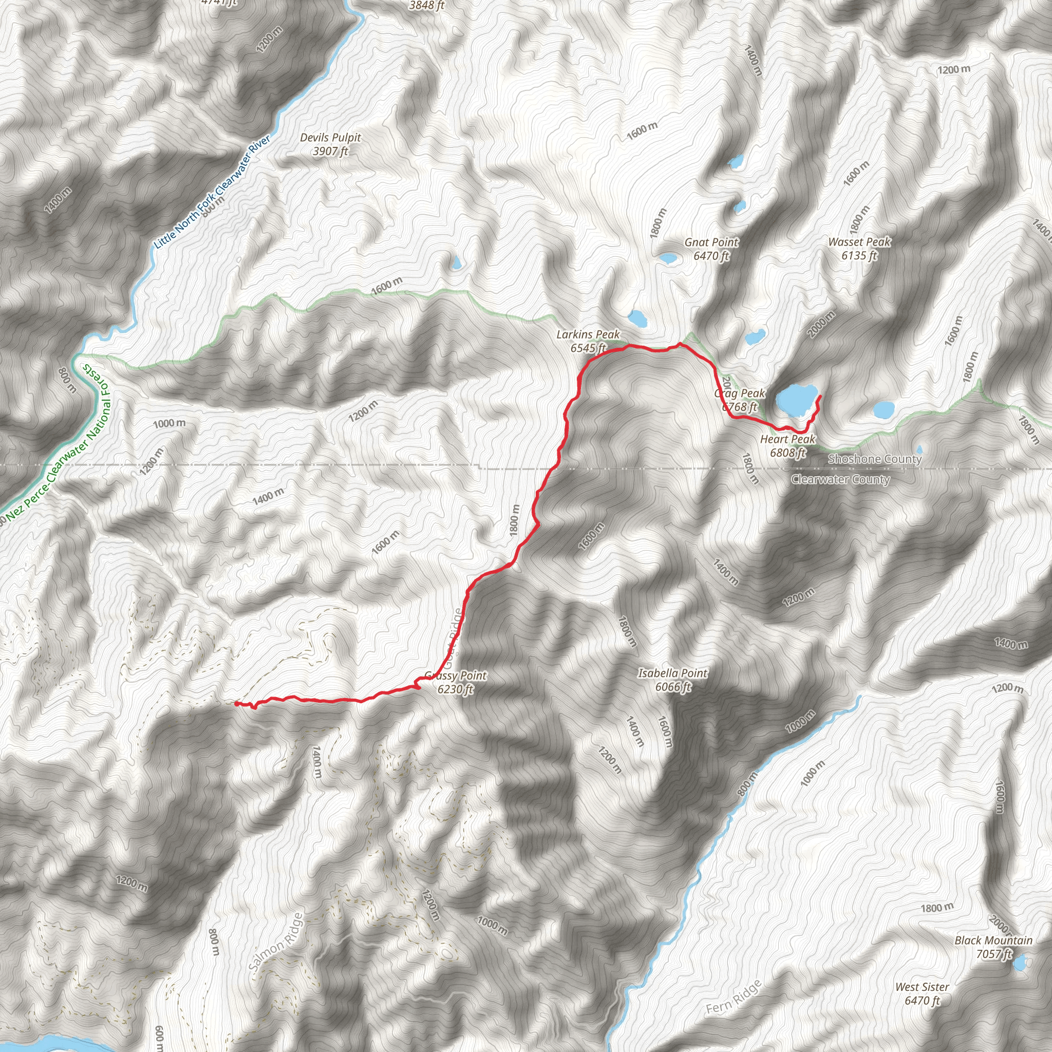 Heart Lake via Smith Ridge Road mobile static map