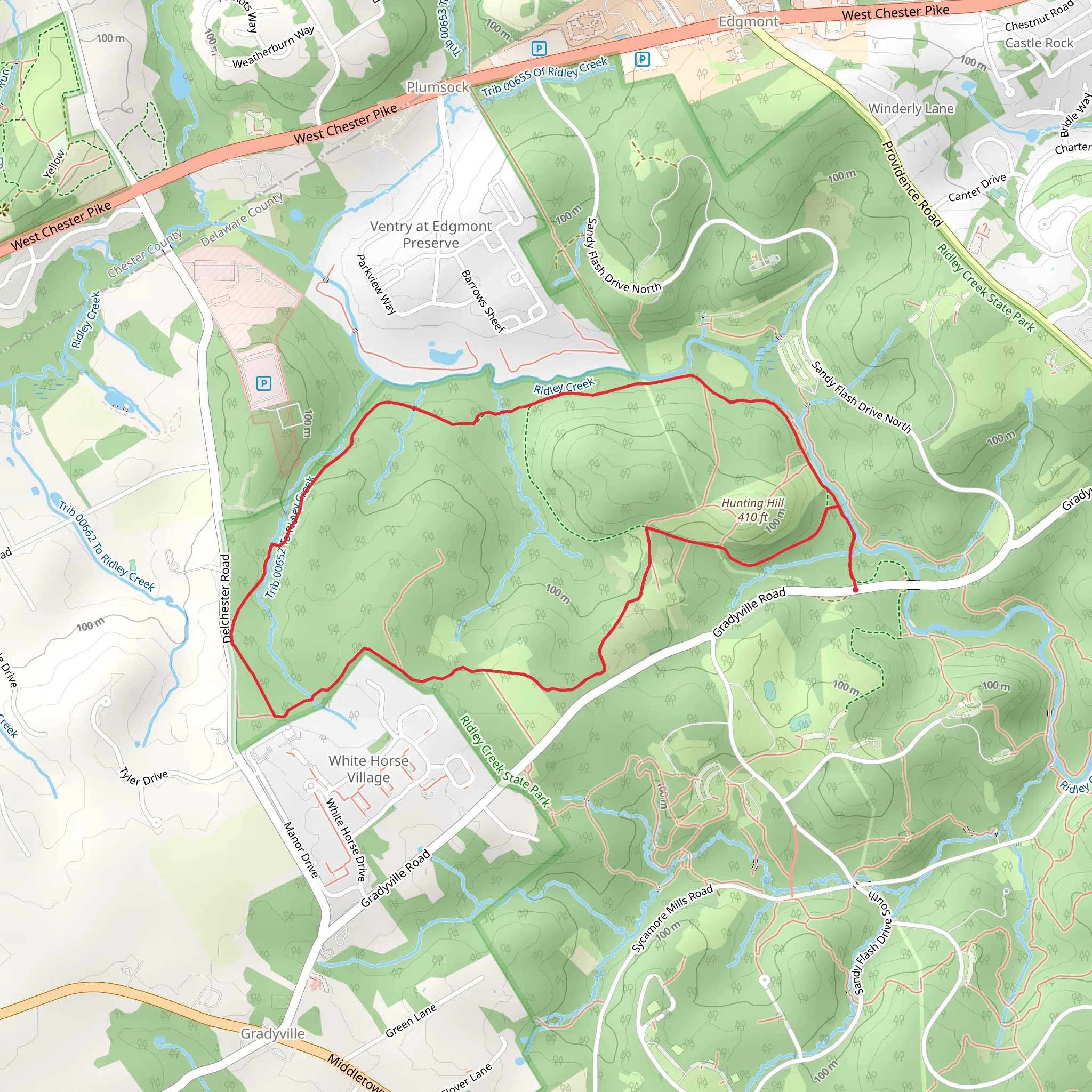 Ridley Creek Loop from Gradyville Road mobile static map