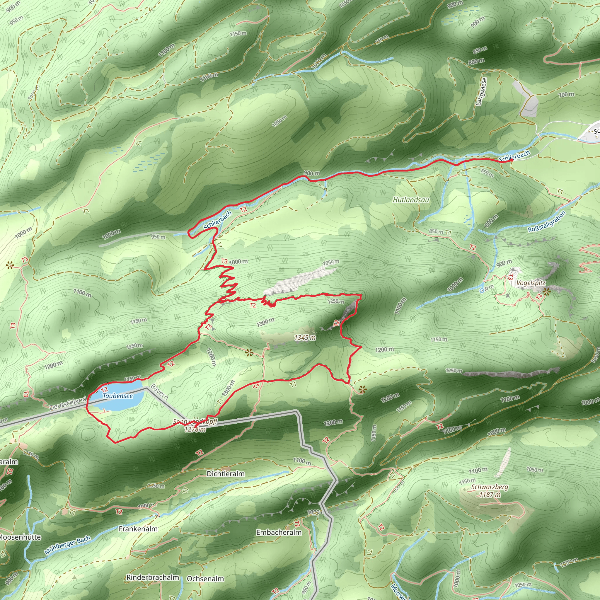 Sonnwendköpfl and Taubensee Loop via Luftbodensteig mobile static map