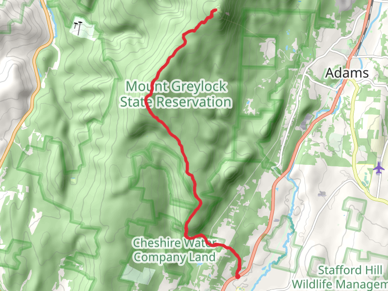 Cheshire to Mount Greylock Trail mobile static map