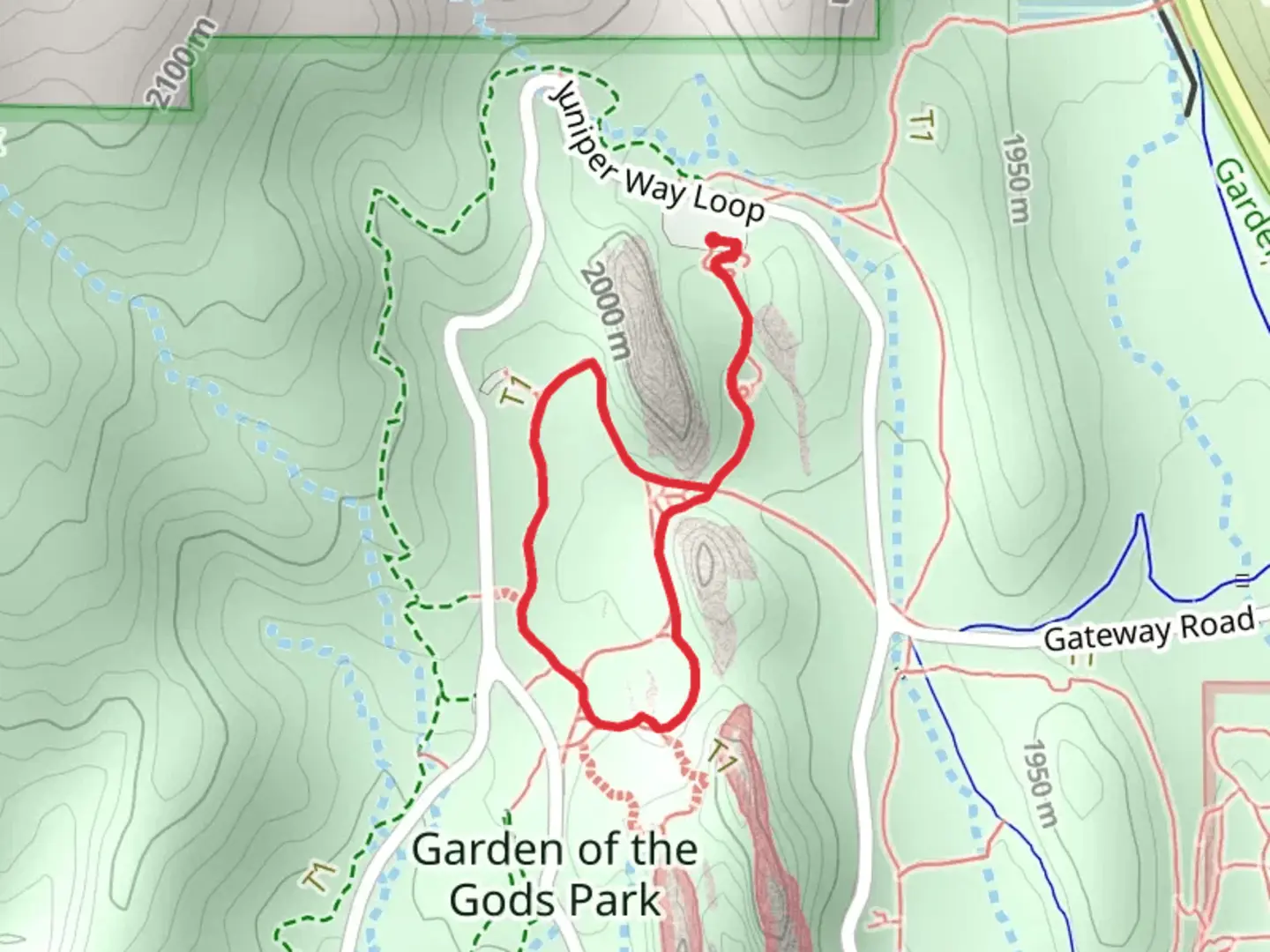 An image depicting the trail Central Garden Loop and its surrounding area.