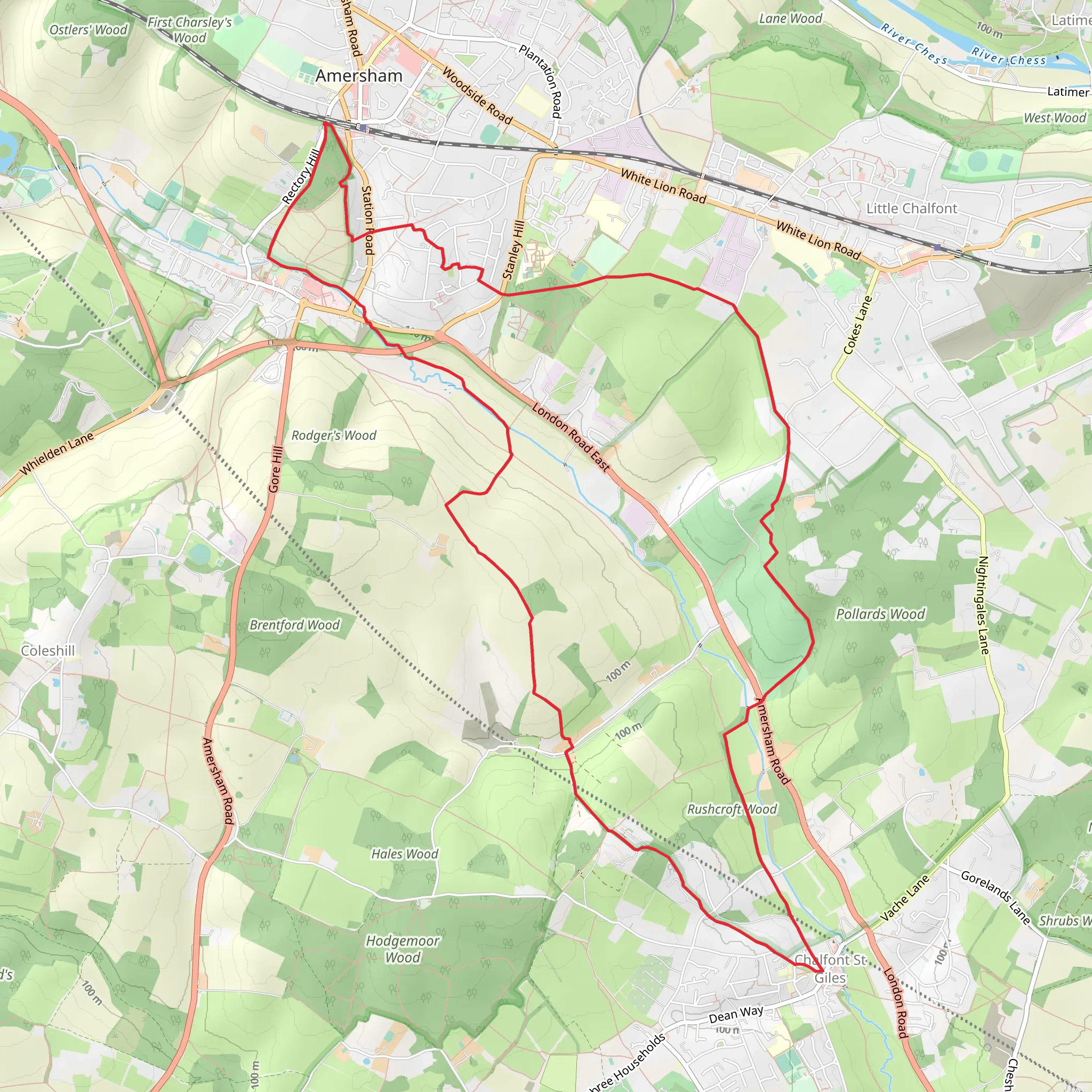 Amersham Circular Walk mobile static map