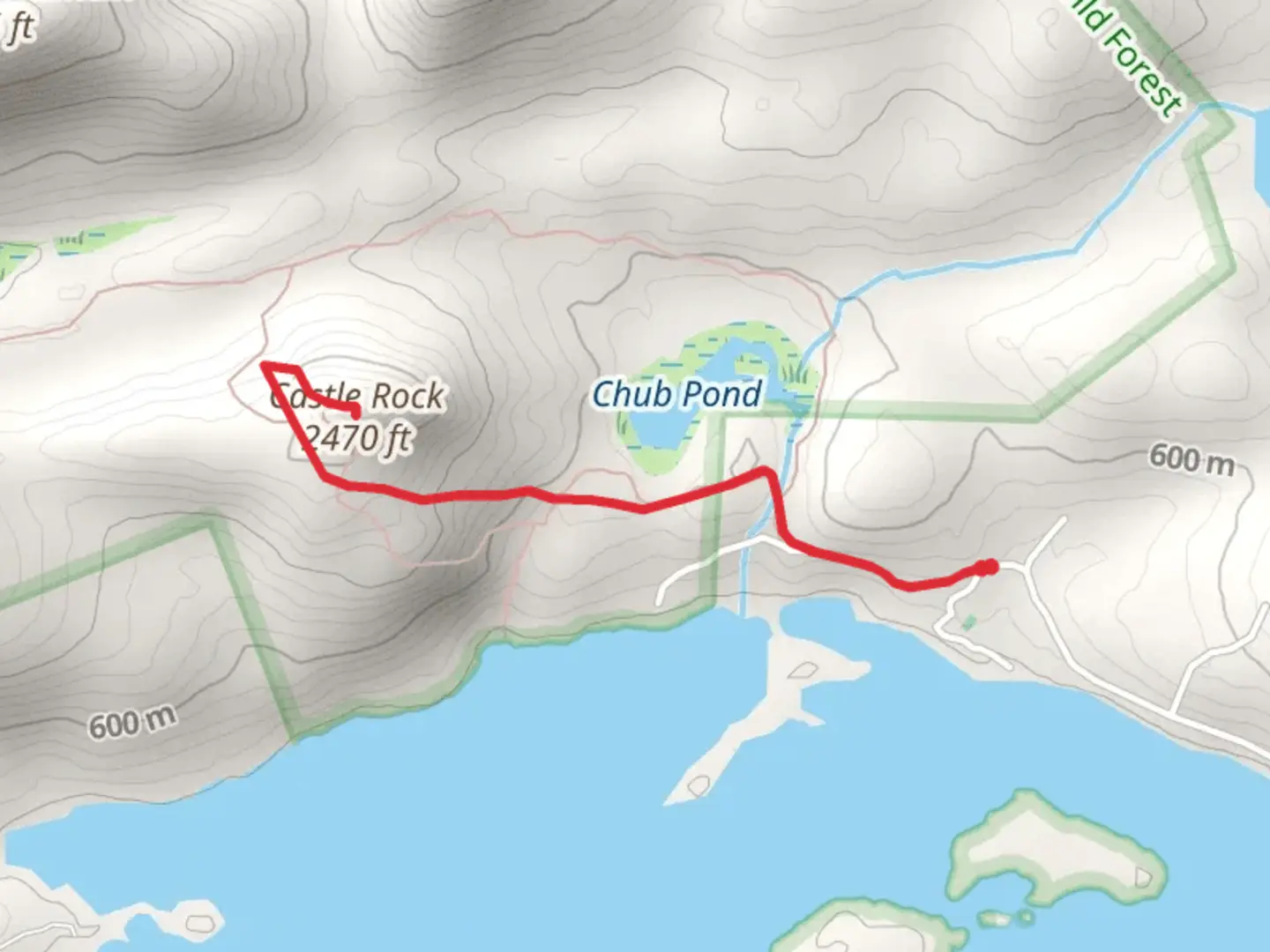 An image depicting the trail Castle Rock Trail and its surrounding area.