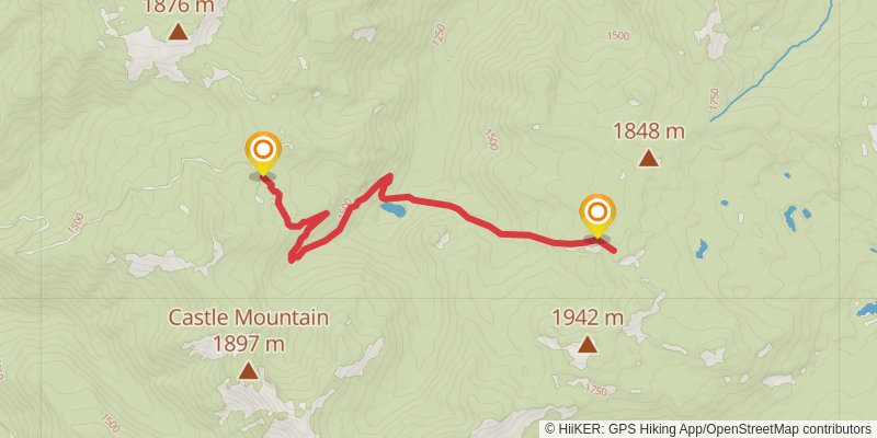 Tin Shack Tie Through Trail via Greenwater Lakes Trail stage 2 Map
