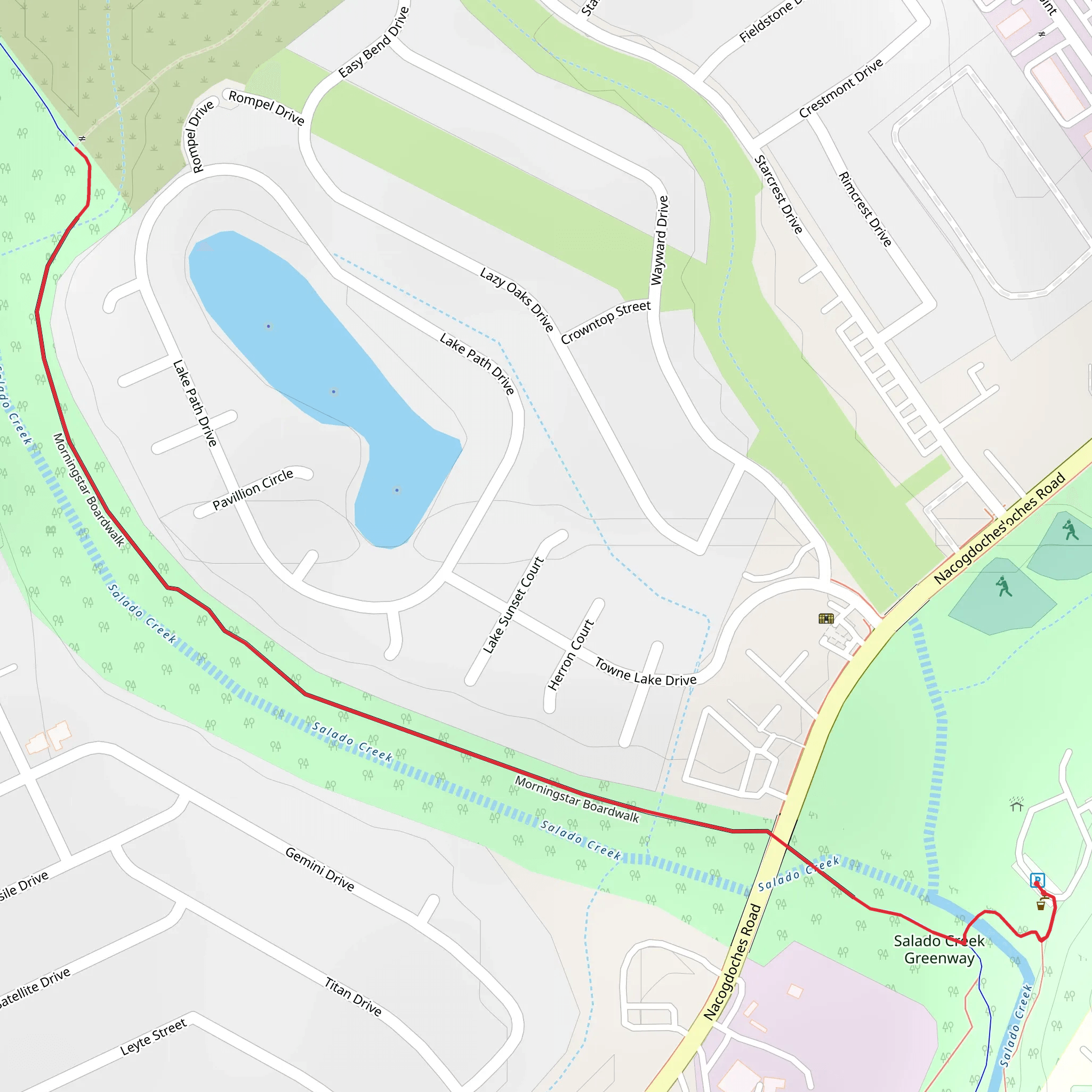 Morningstar Boardwalk and Salado Creek Greenway Trail mobile static map