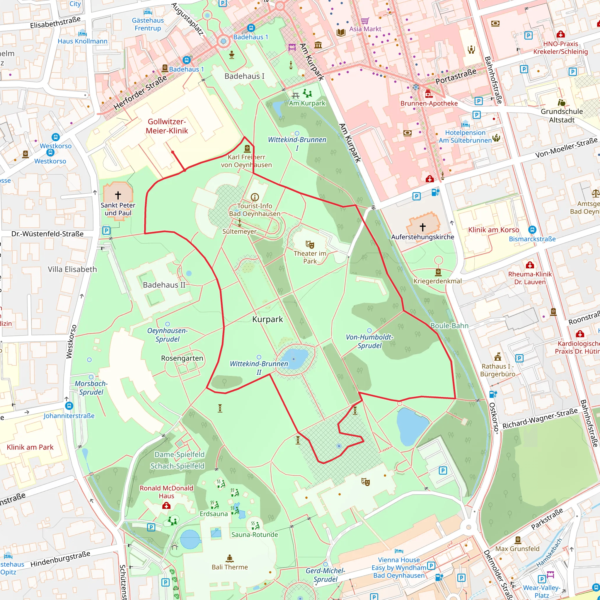 Kurpark via Vital Wanderwelt mobile static map