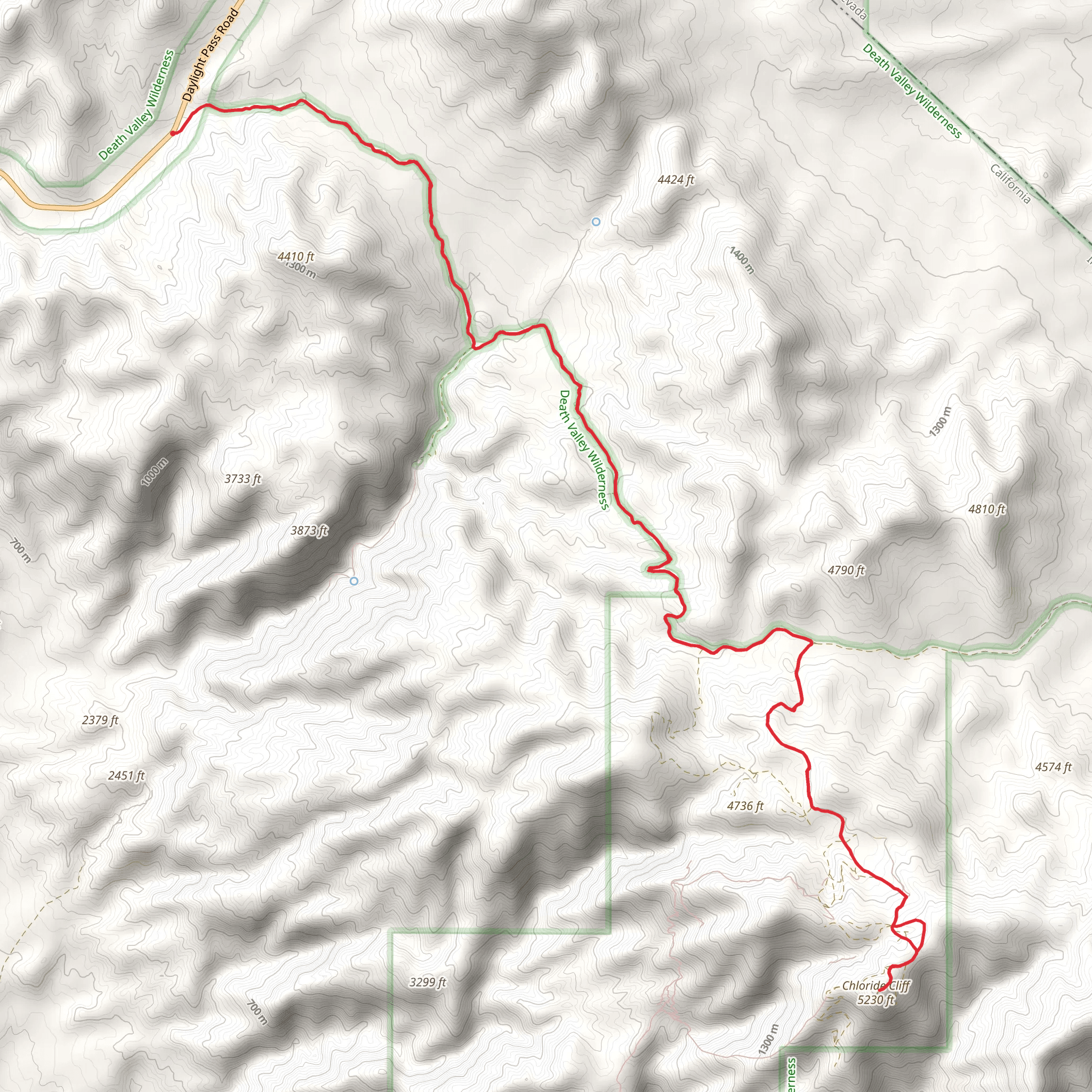 Chloride Cliff from Daylight Pass Road mobile static map