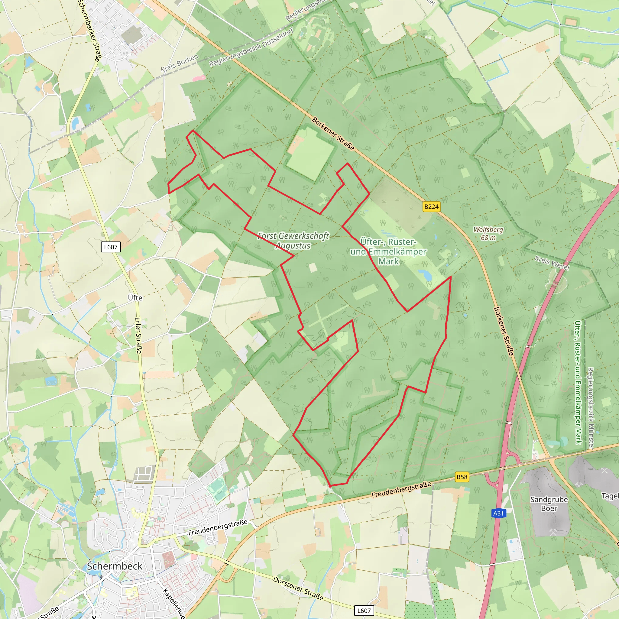 Forst Gewerkschaft Augustus Loop mobile static map