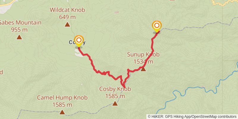 Mount Cammerer via Low Gap Trail stage 2 Map