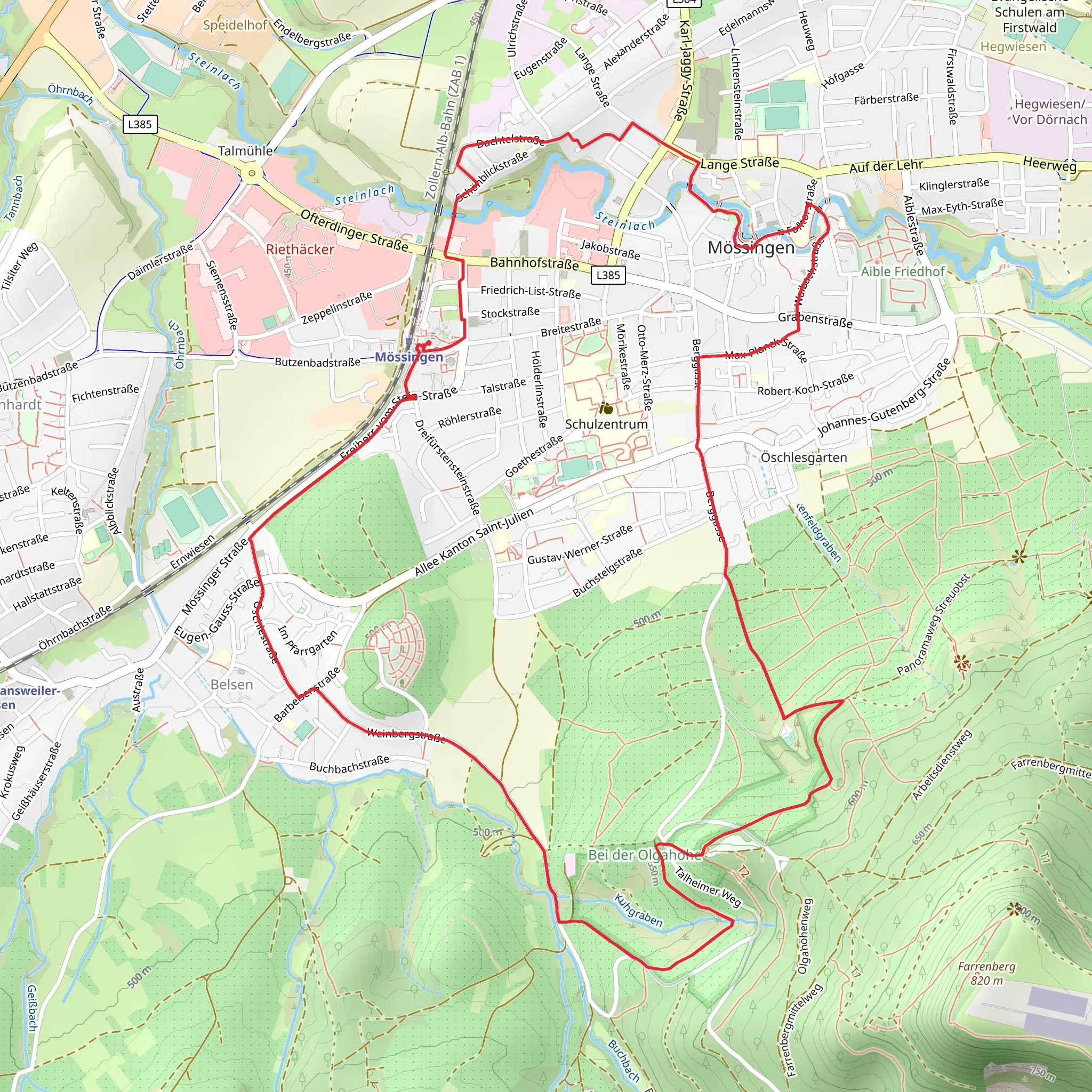 Weinbergstrasse, Berggasse and Dreifuerstensteig Loop mobile static map