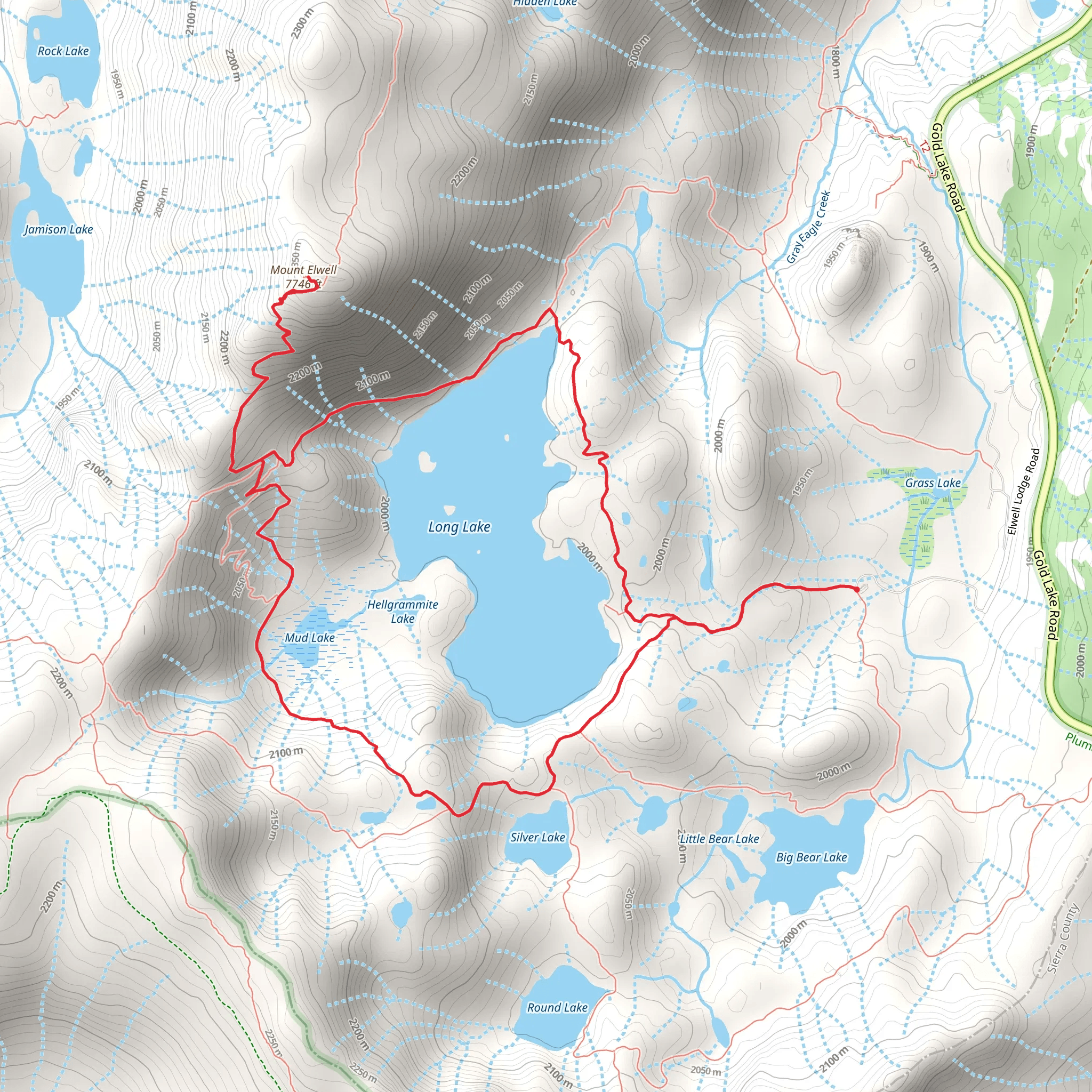 Long Lake Loop Trail mobile static map