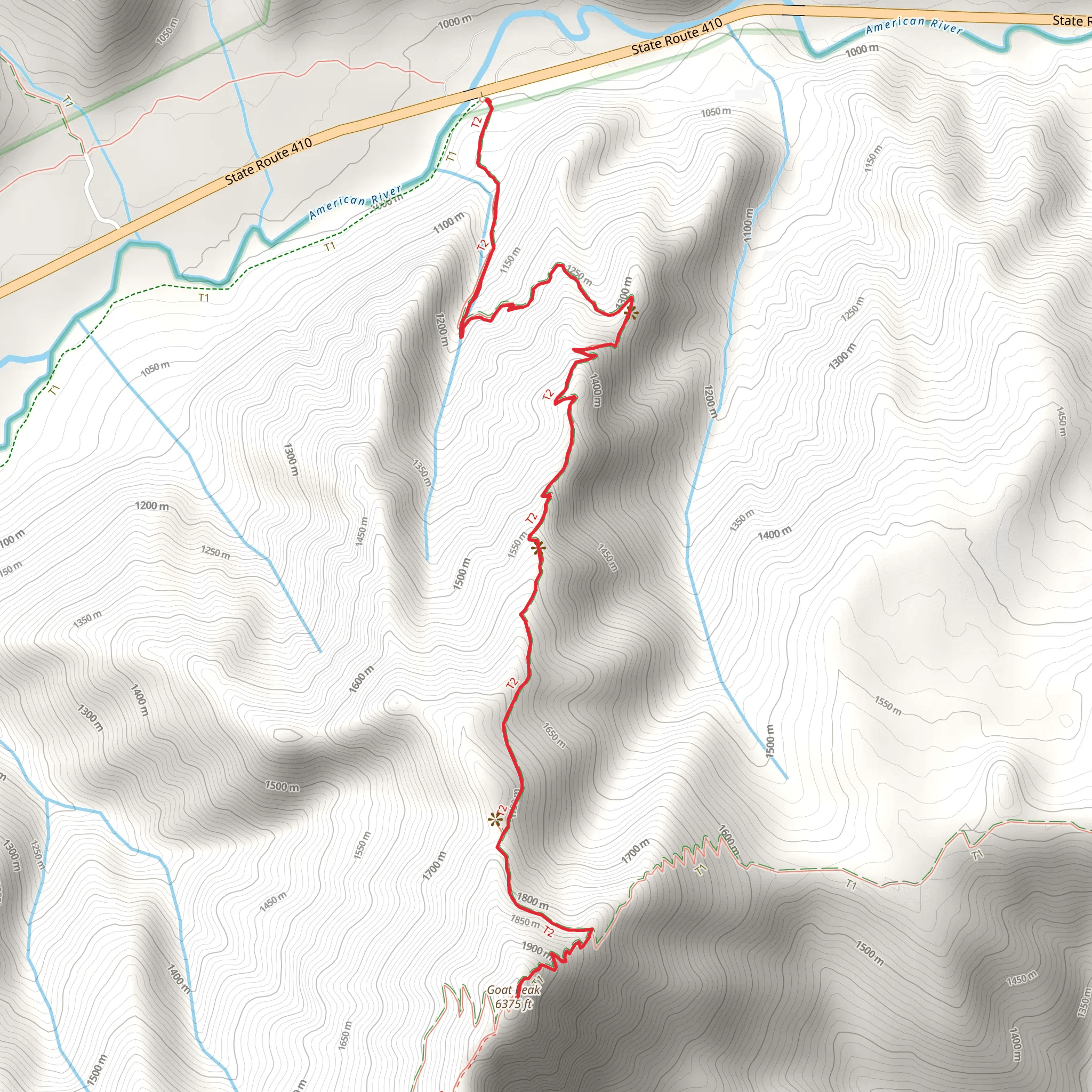 Goat Peak Trail mobile static map