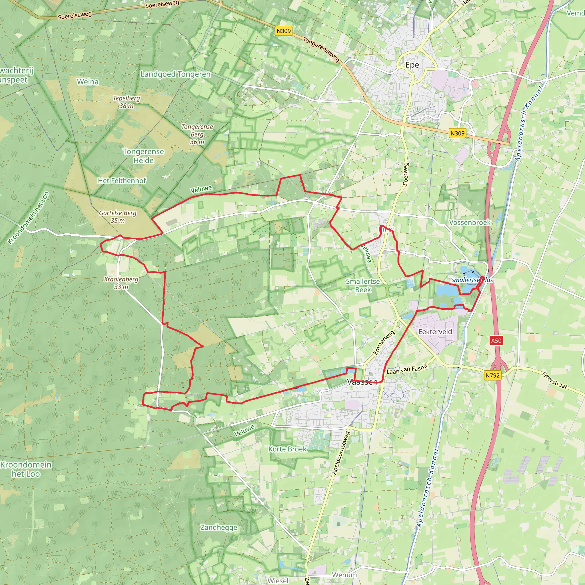Landgoed, De Motketel and Galgenberg via Niersense Weg and Lange Weg mobile static map