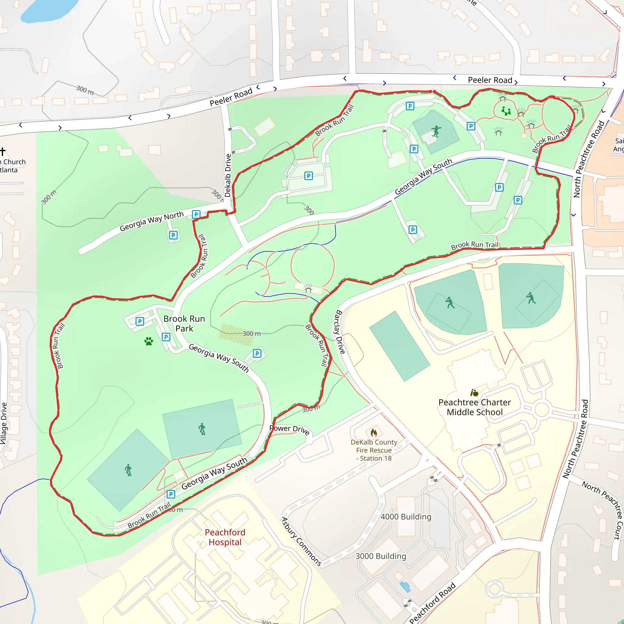 Brook Run Park Loop mobile static map