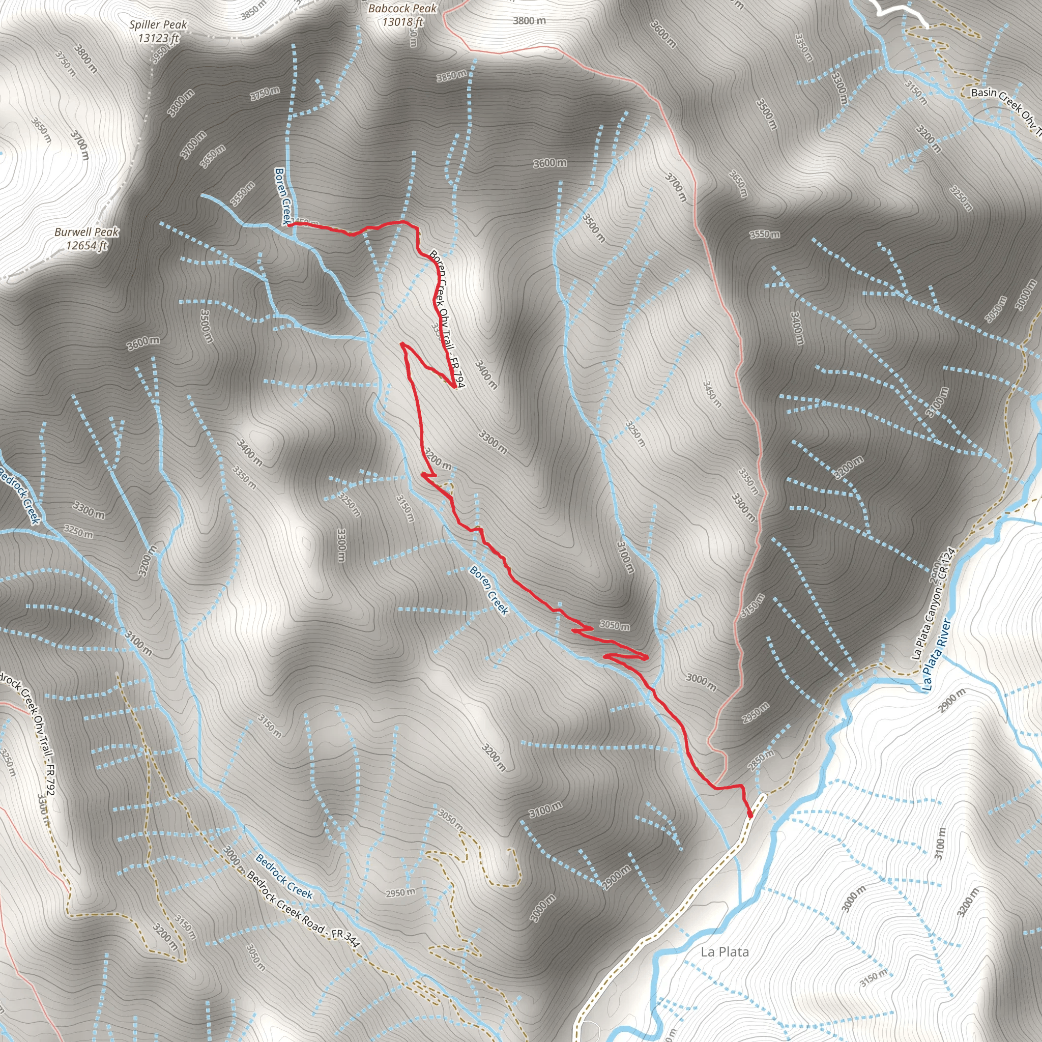 Boren Creek Trail mobile static map