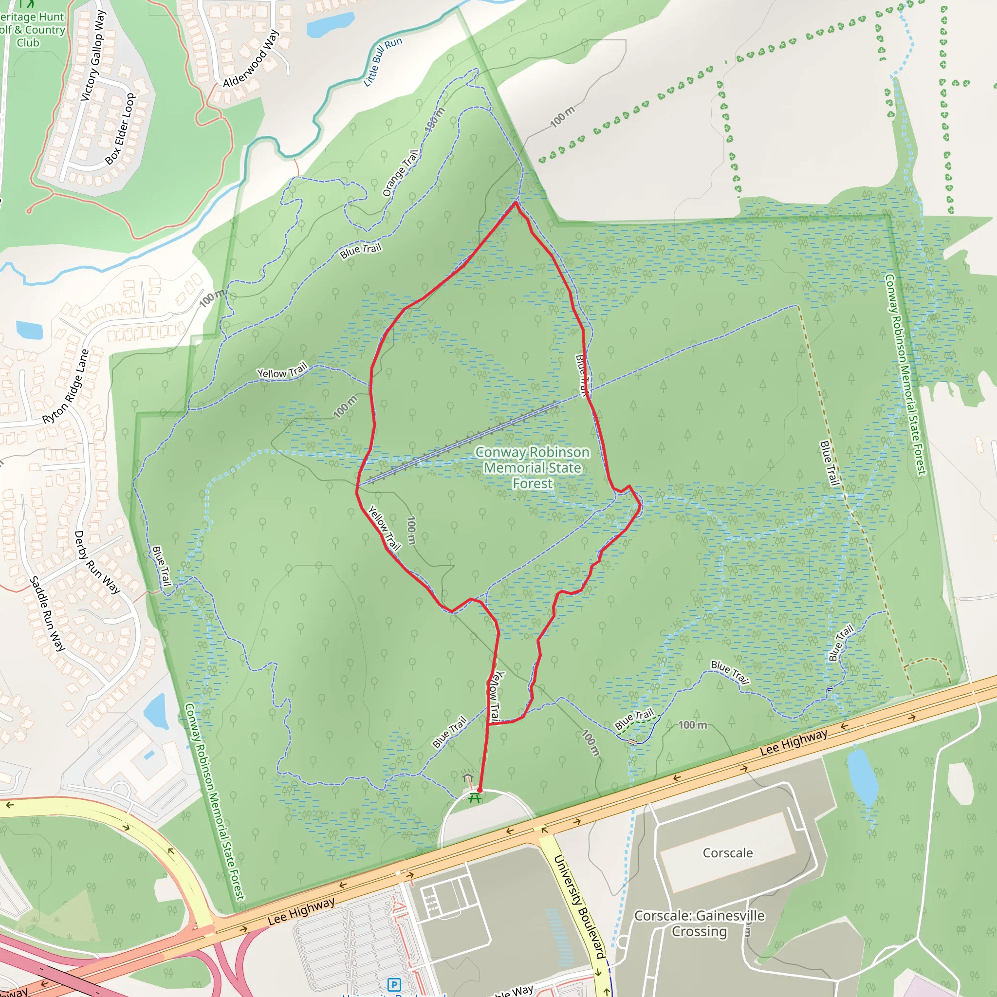 Red and Yellow Loop Trail mobile static map
