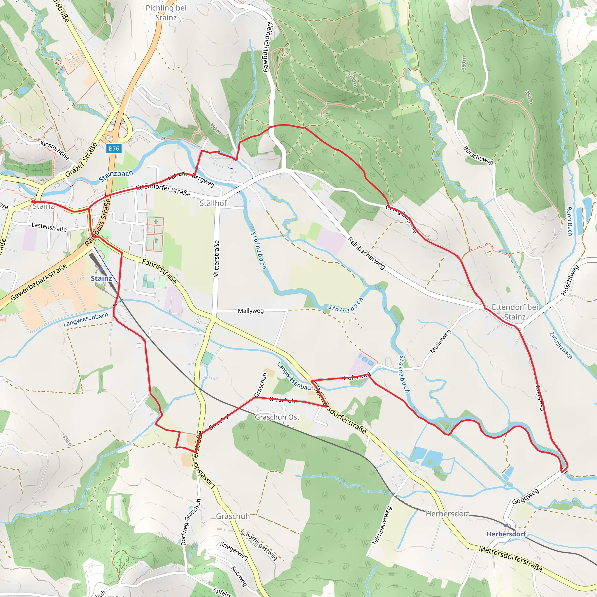 Around the Stainzbach mobile static map